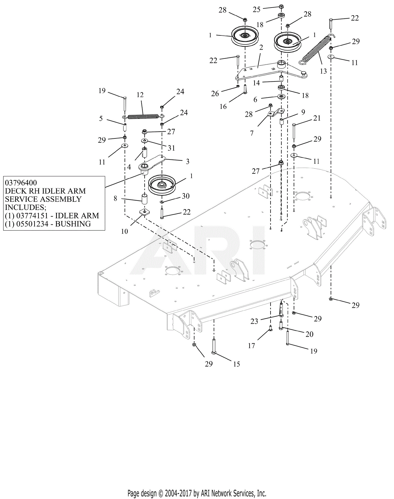 Ariens 991151 (015000 - 024999) Apex 60 Parts Diagram for Idlers And ...