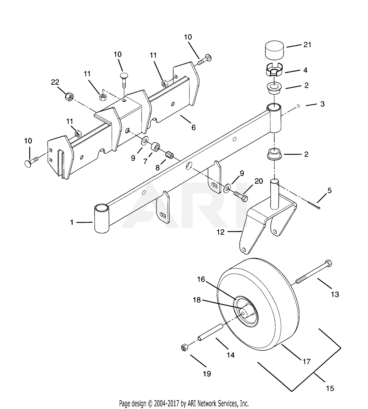 Ariens 915007 (000101 ) EZR 1648, 16hp B&S, 48" Deck Parts Diagram