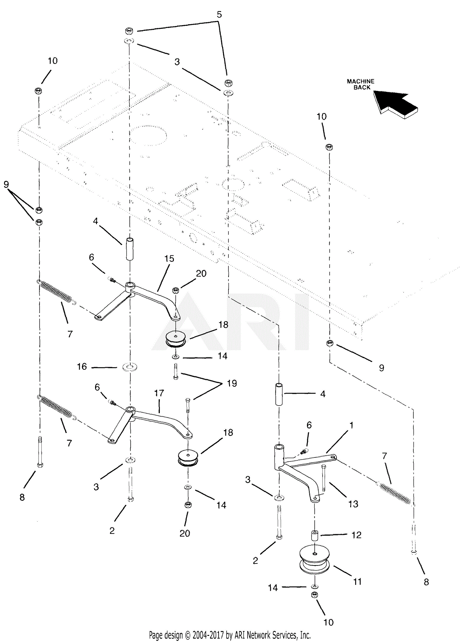 Ariens 915009 (000101 ) EZR 1648, 16hp B&S, 48" Deck Parts Diagram