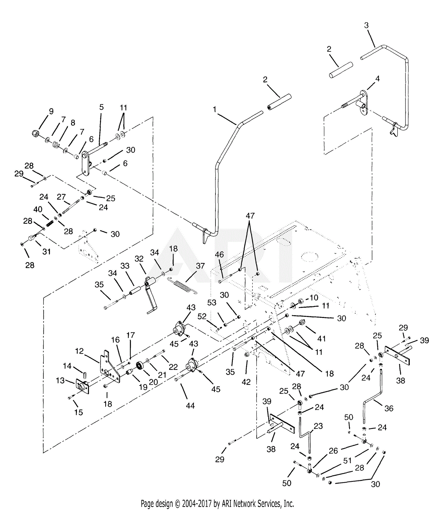 Ariens 915009 (000101 ) EZR 1648, 16hp B&S, 48" Deck Parts Diagram