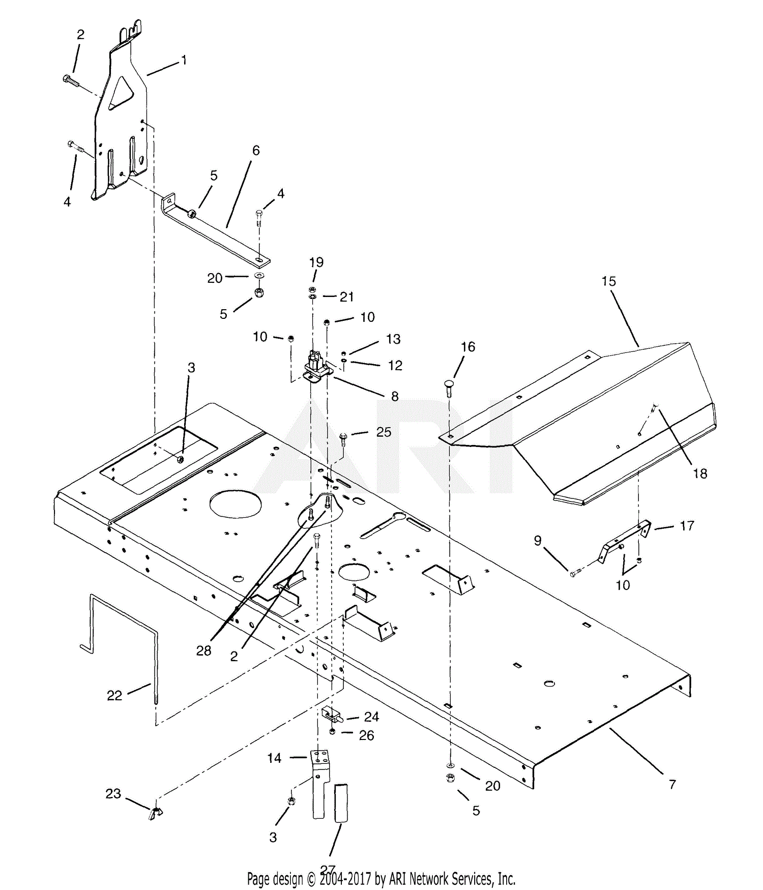 Ariens 915009 (000101 ) EZR 1648, 16hp B&S, 48" Deck Parts Diagram