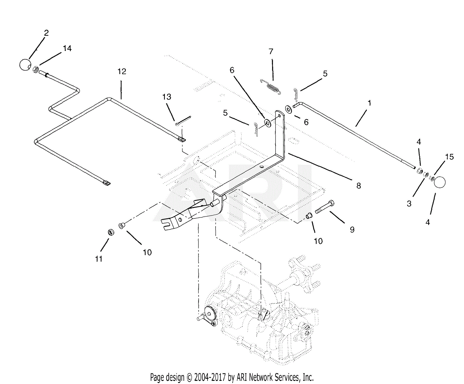 Ariens 915305 (000101 ) EZR 1648, 15hp B&S, 48" Deck Parts Diagram