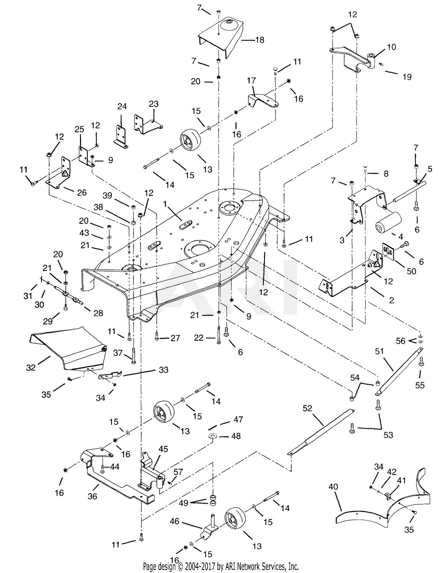 Ariens 915305 (000101 ) EZR 1648, 15hp B&S, 48" Deck Parts Diagram