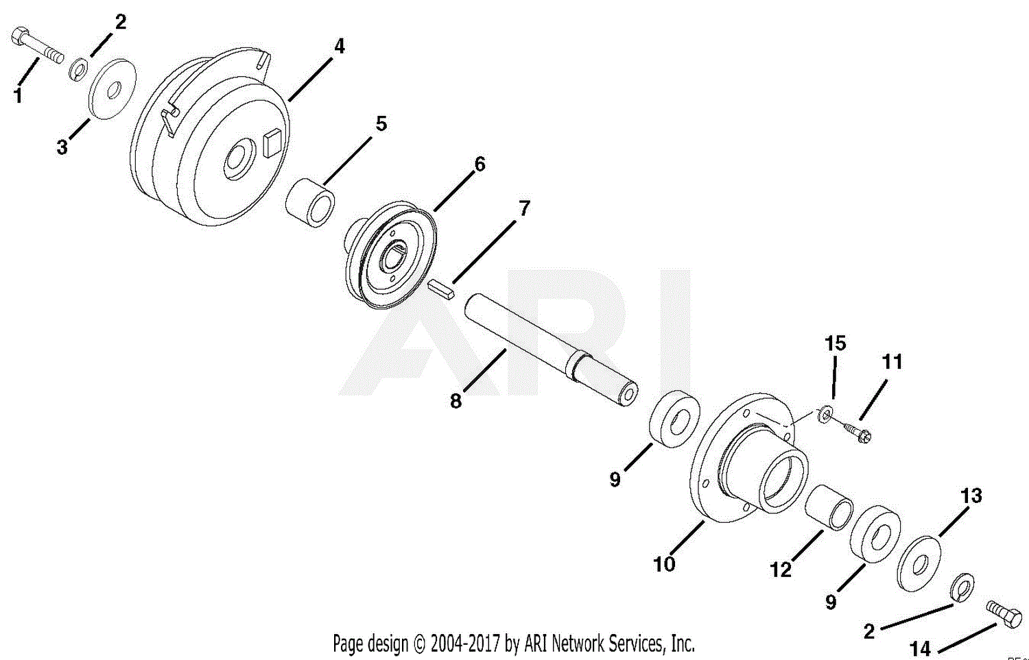 Ariens 915307 (000101 - ) EZR 1742 Parts Diagram for Clutch Shaft - Hydro