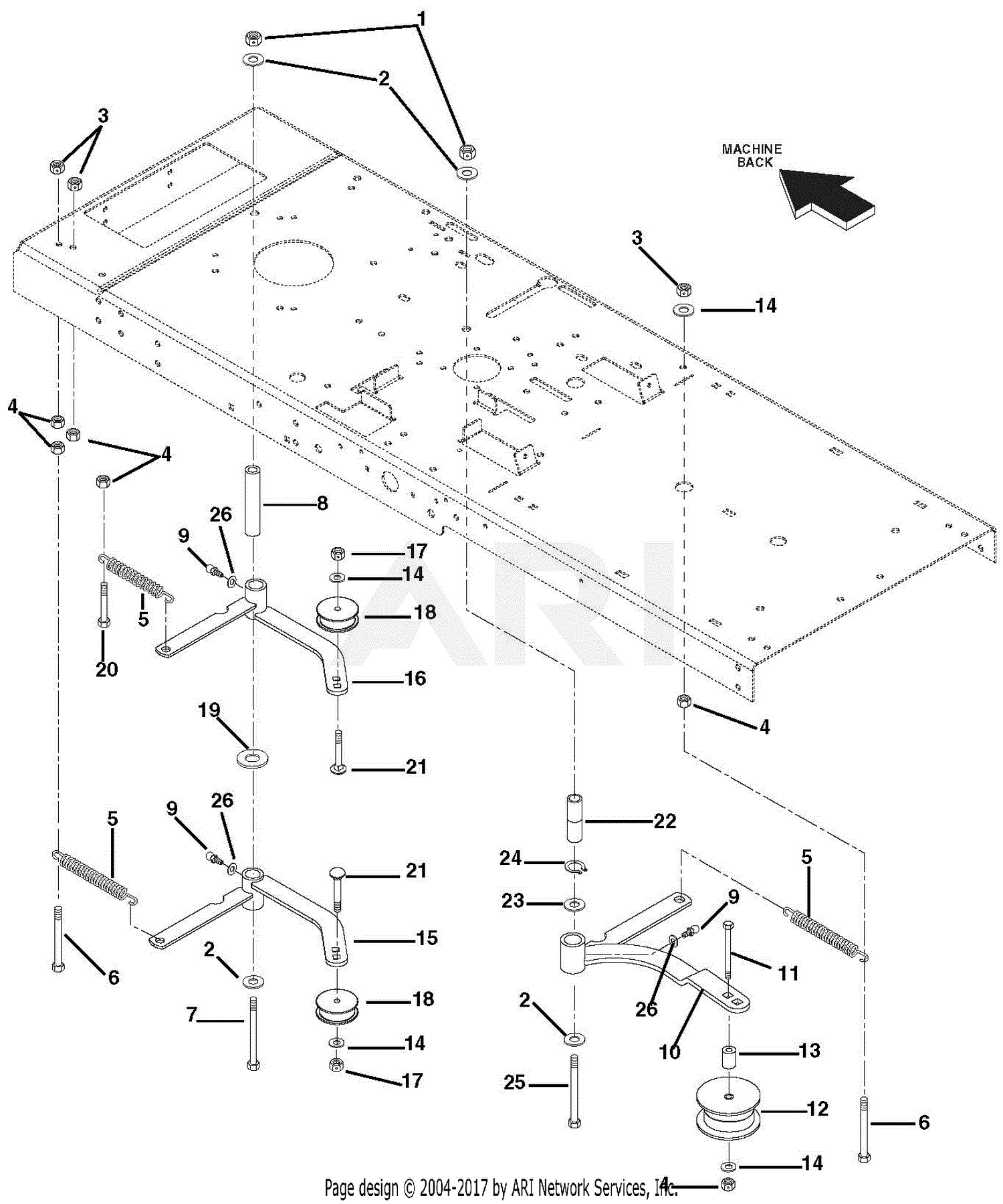 Ariens 915014 (000101 - 001102) EZR 2048 Parts Diagram for Idlers