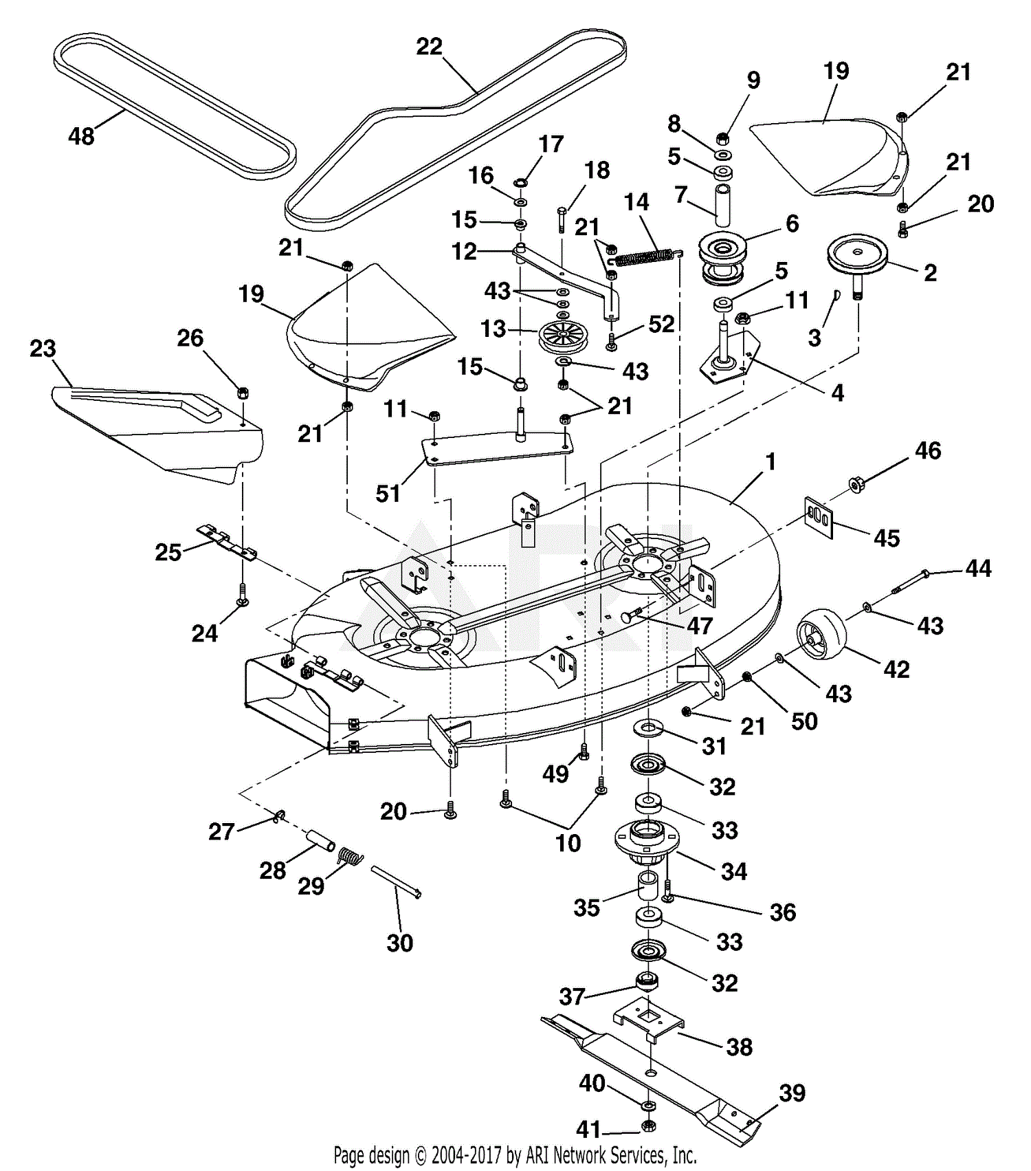 Craftsman 46 mower deck belt diagram