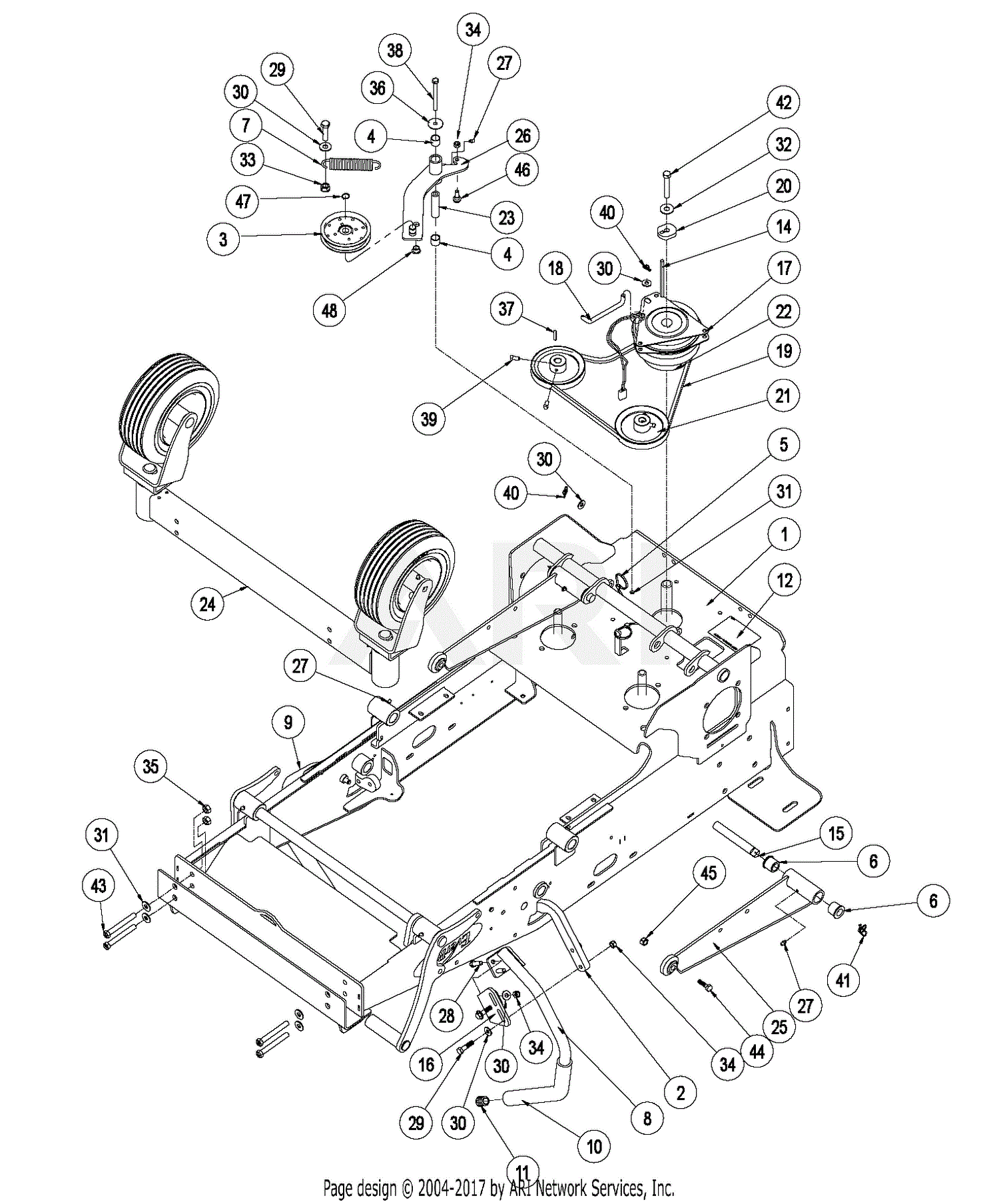 Ariens 991400 (010000 - ) EZKW2352S Parts Diagram for Clutch and Handle