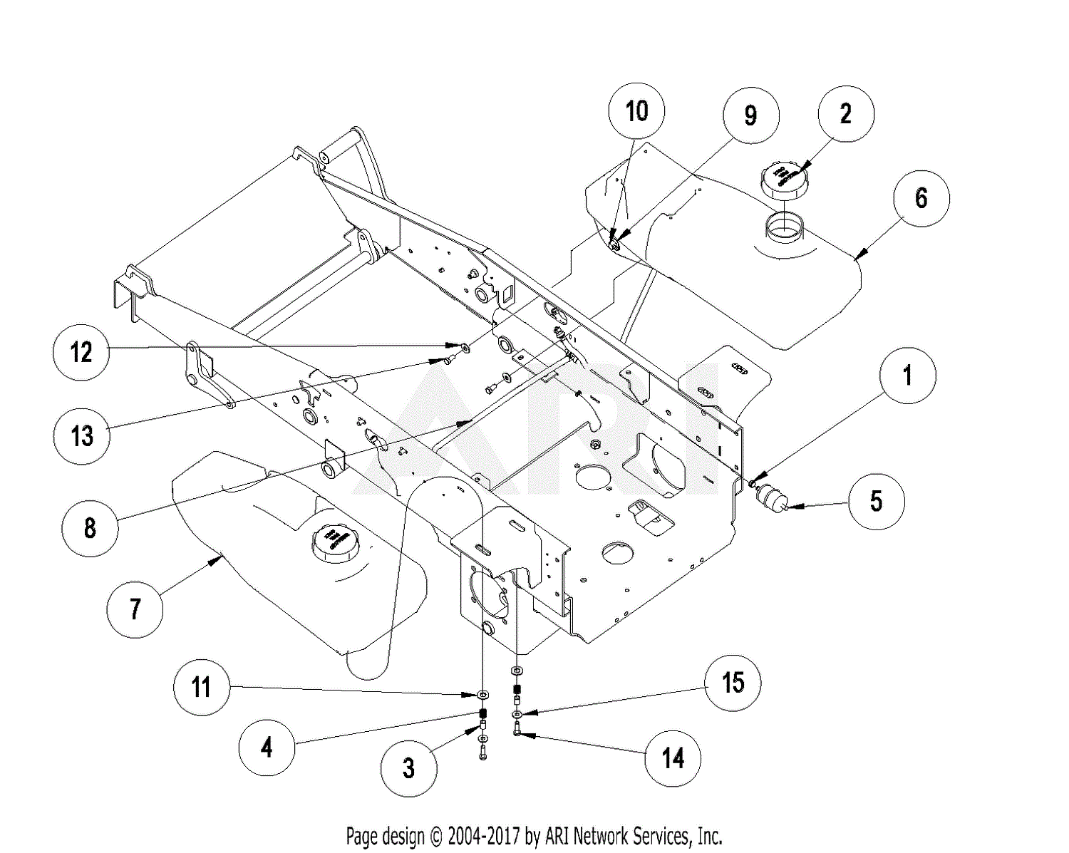 Ariens 991400 (010000 - ) EZKW2352S Parts Diagram for Fuel Tank