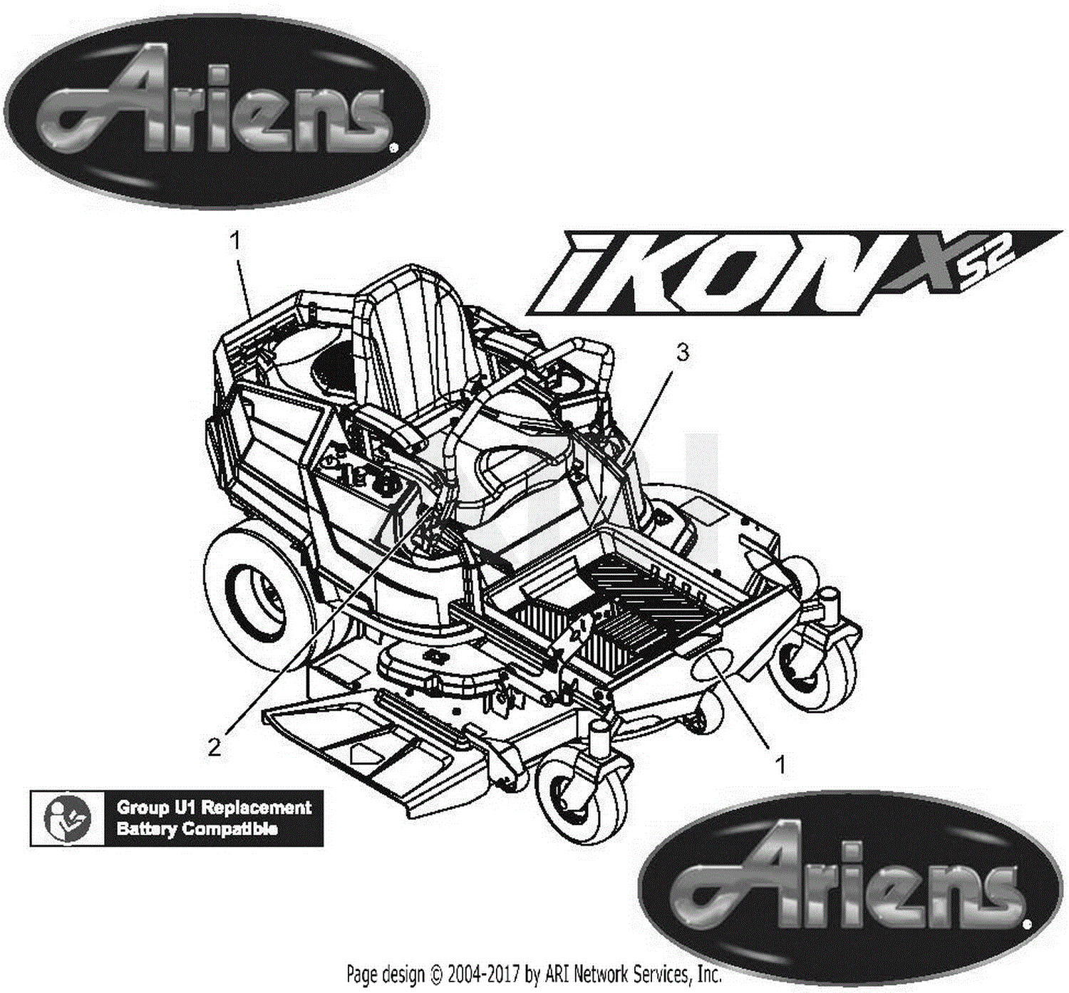 Ariens 915177 000101 015999 Ikon X 52 Parts Diagram for Decals