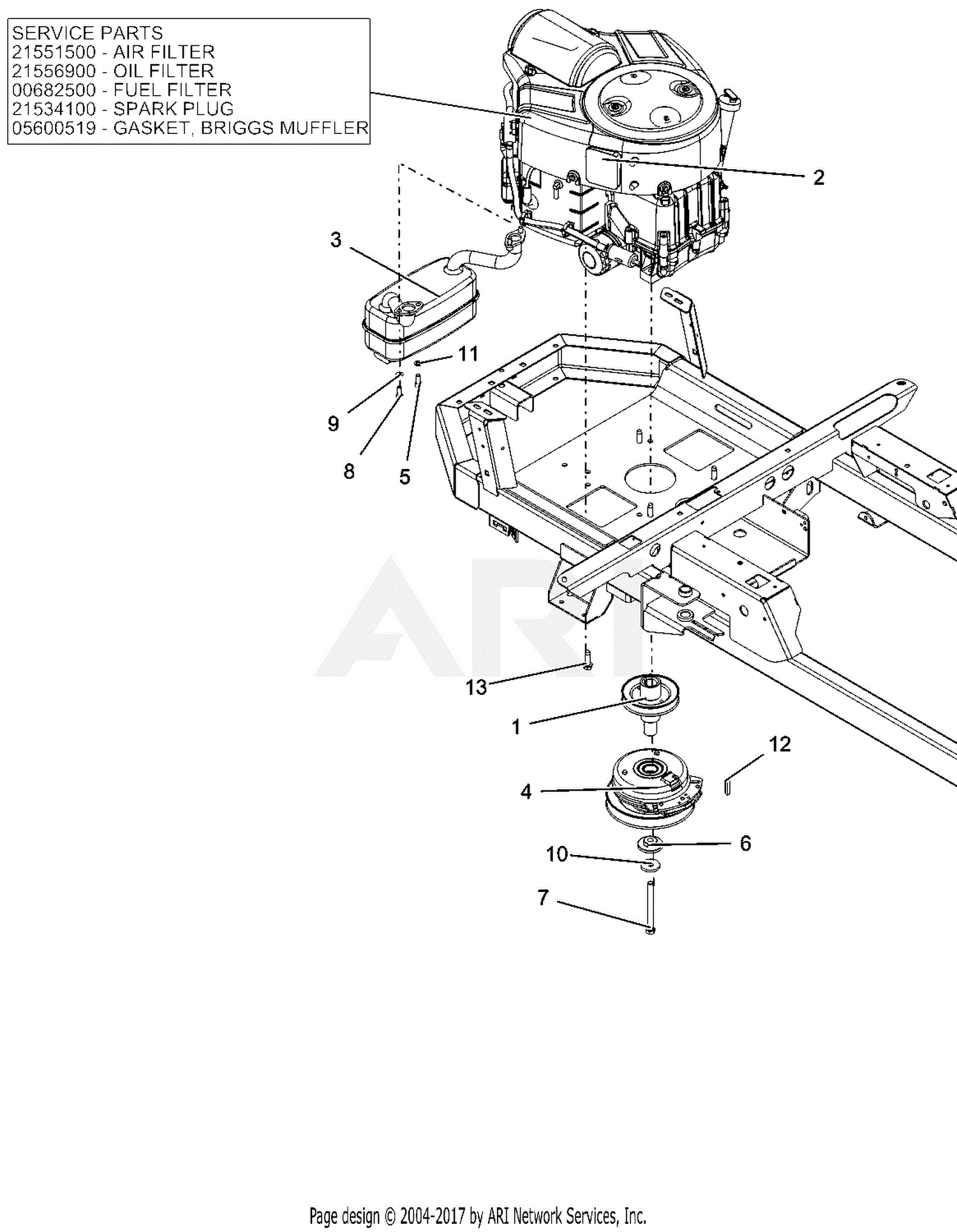 Ariens 915205 (000101 - ) Ikon-X 52 Parts Diagram for Engine - Briggs