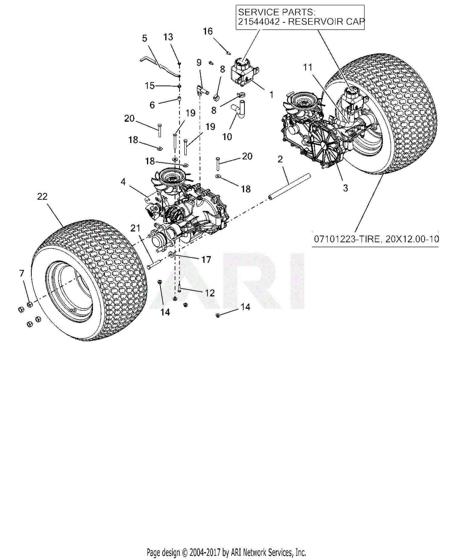 Ariens 915217 000101 Ikon XL 60 Parts Diagram for Rear Tires