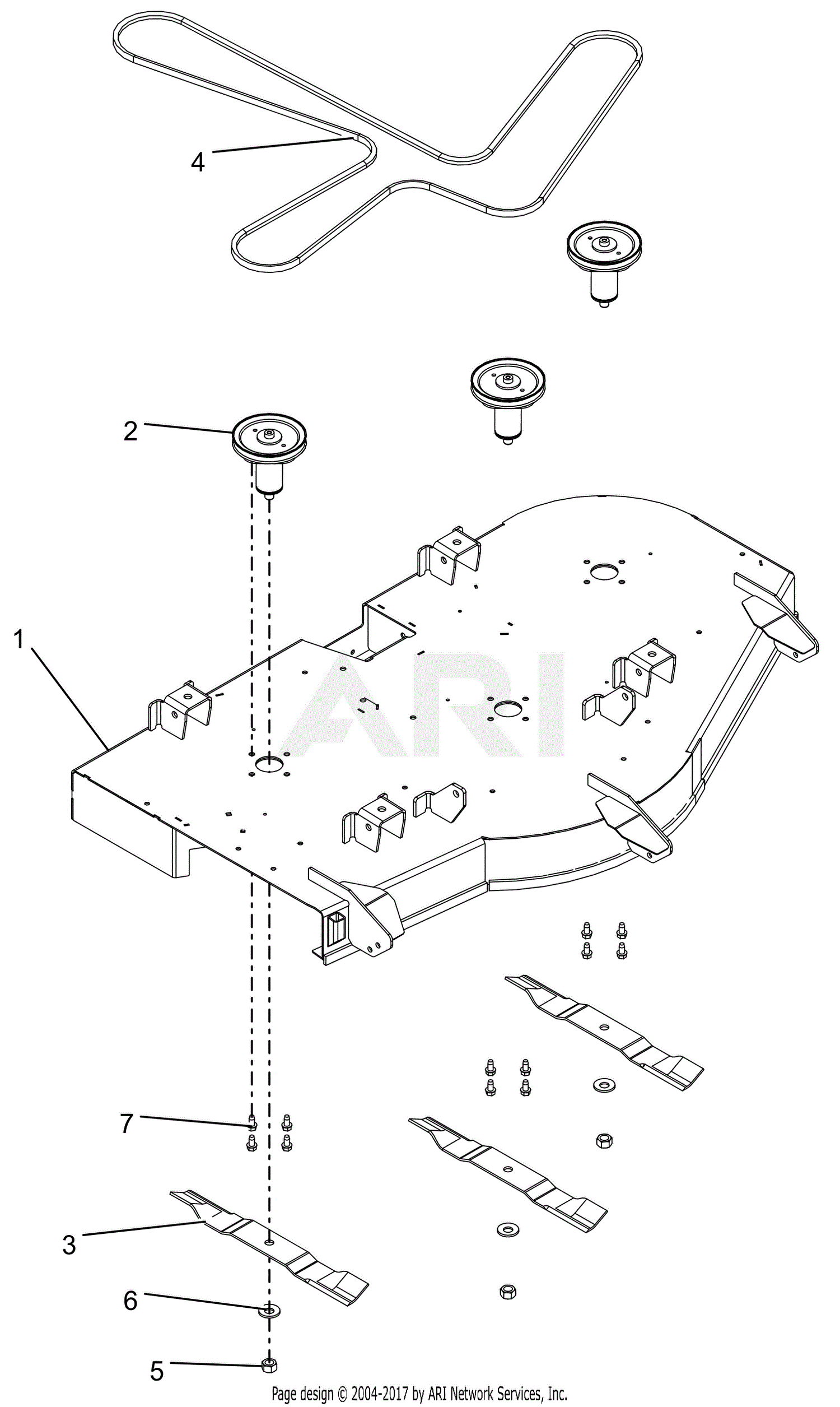 Ariens 915227 (075000 - 079999) Ikon-XL 52 Parts Diagram for Deck, Belt ...