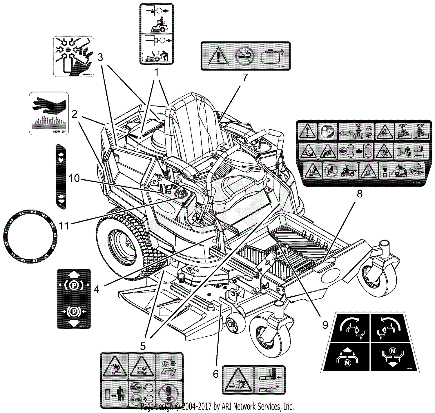 Ariens 915329 (016000 - ) IKON X 42 CE Parts Diagram for Decals - Safety