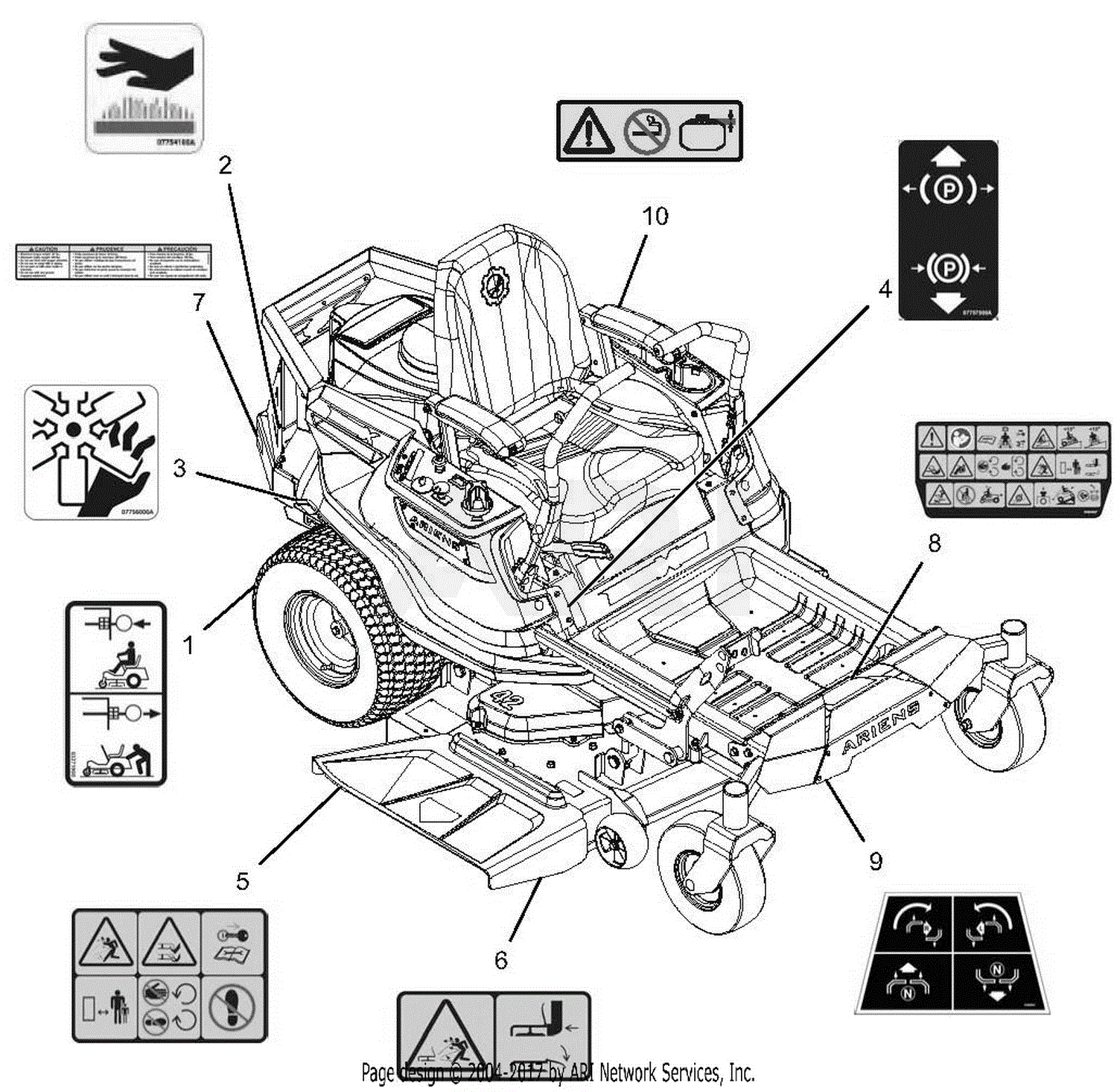 Ariens 915331 (000101 - 029999) IKON X 42 CE Parts Diagram for Decals ...