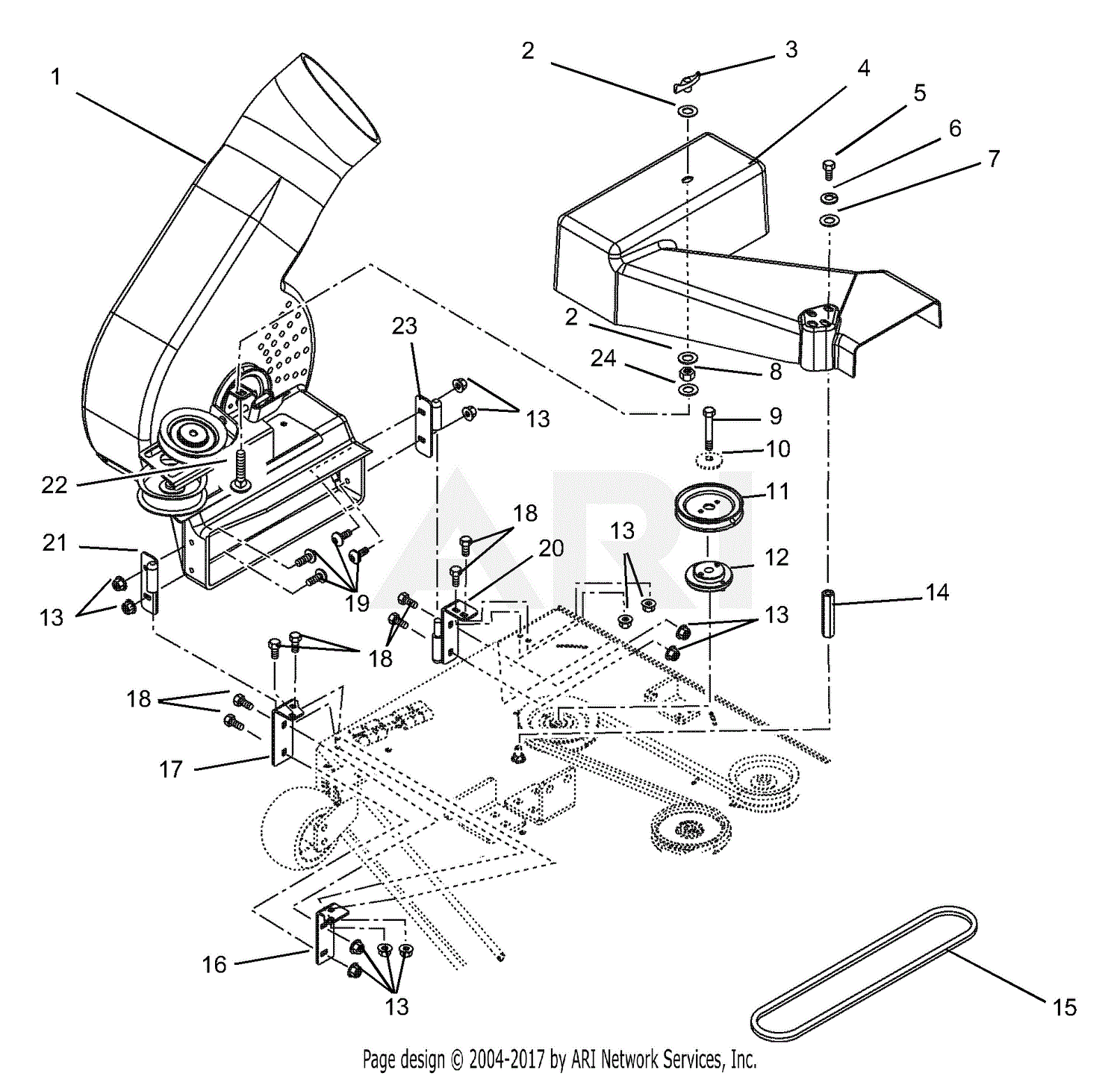 John Deere Blower Attachment BM24514 - Green Farm Parts
