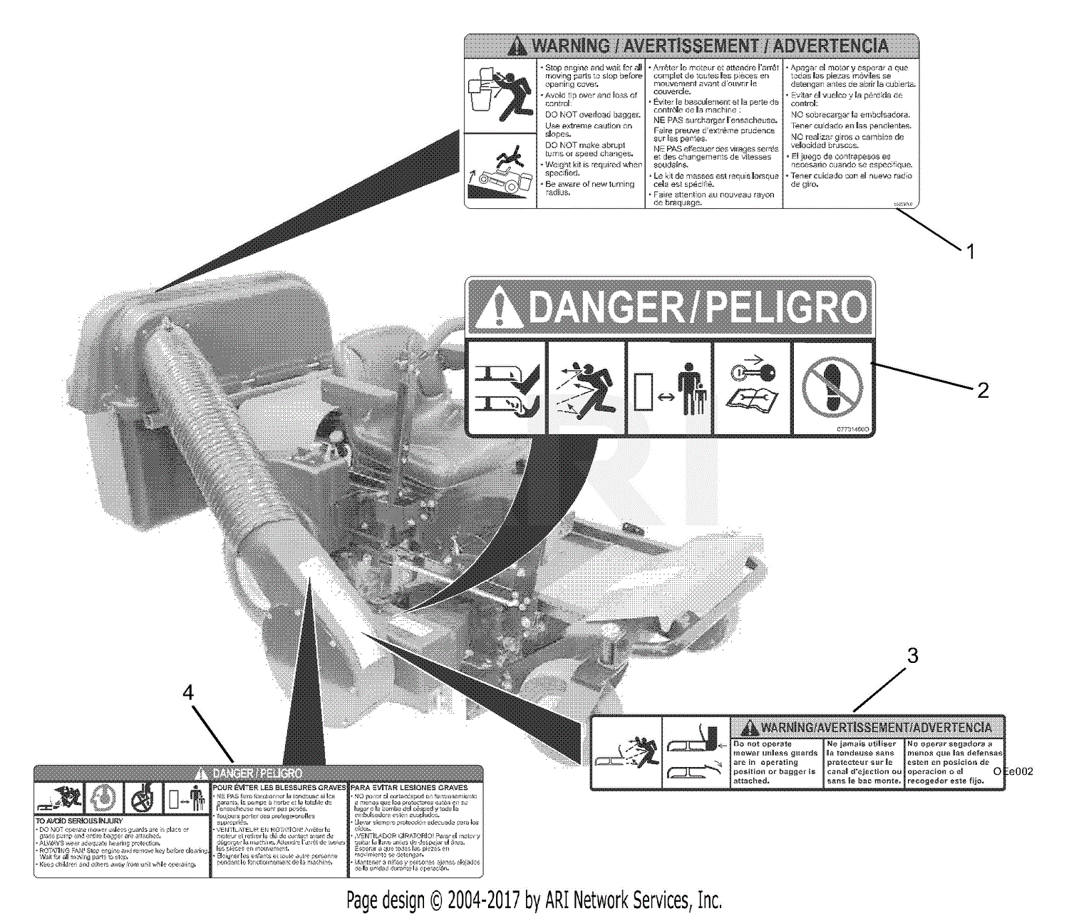 Ariens 815018 (000101 - ) 50 HVZ Bagger Parts Diagram for Bagger Cover  Assembly