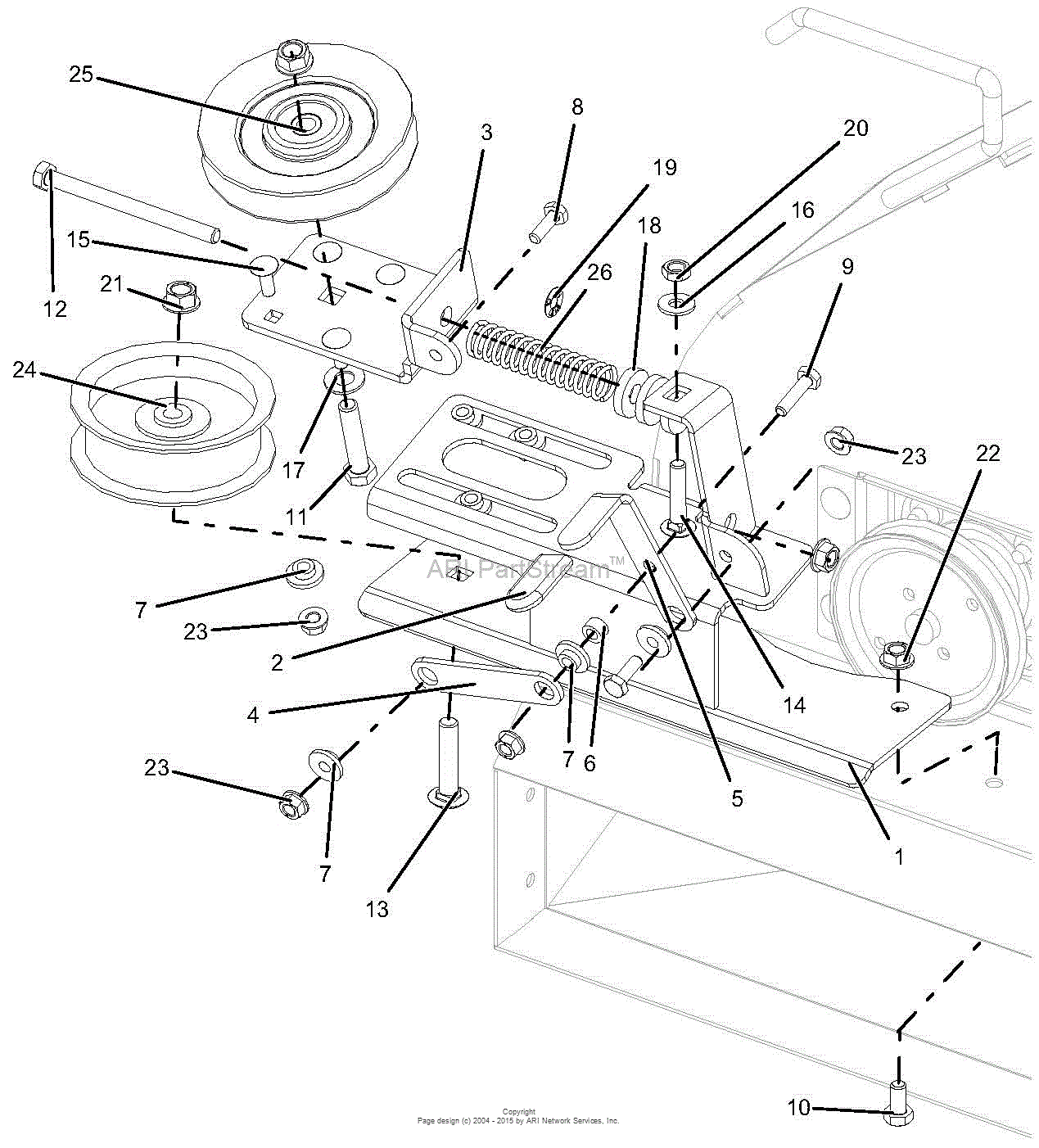 Ariens 815043 (000101 ) 42"/52" Bagger Parts Diagram for Belt Drive