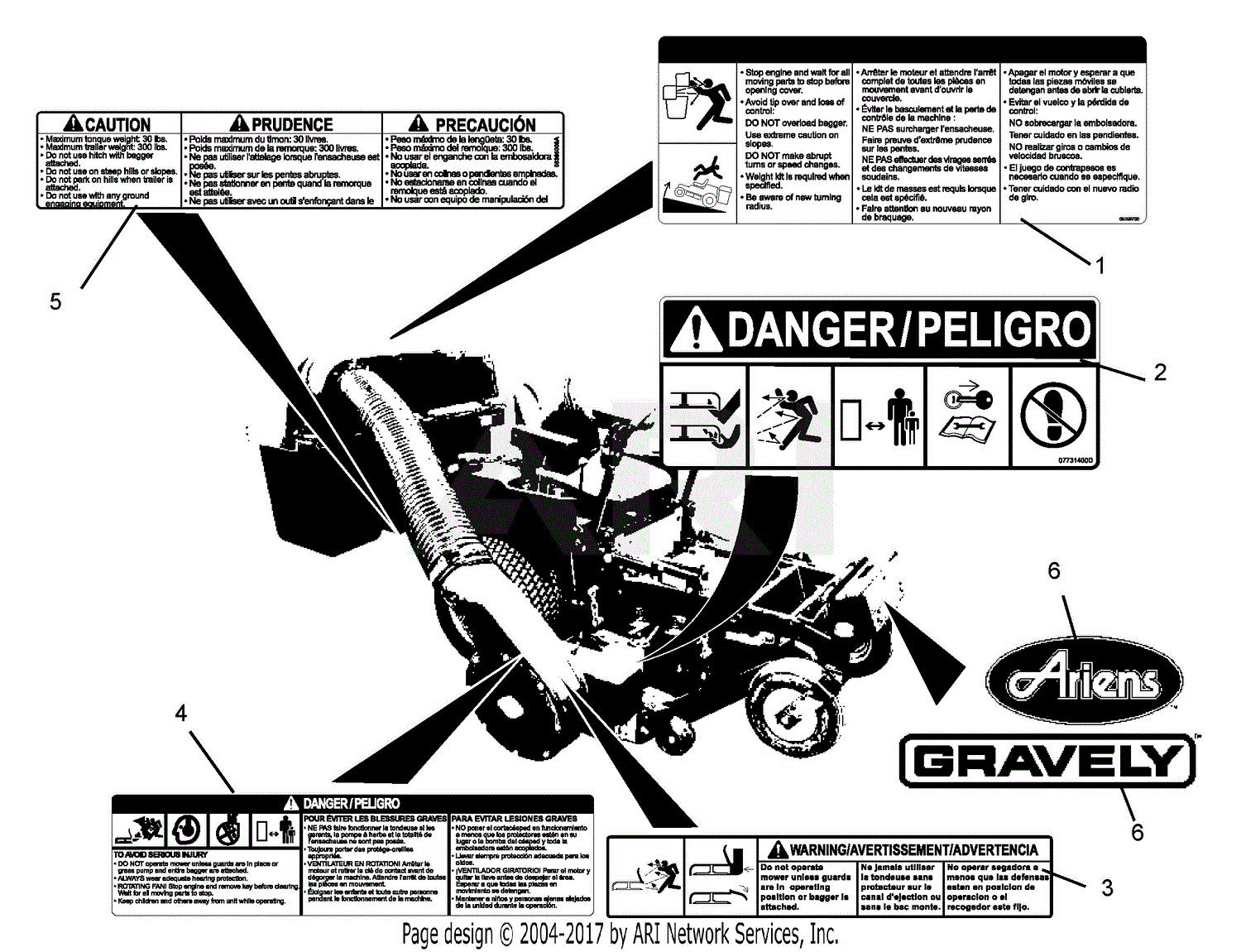 Ariens 892025 (000101 - ) Compact-Z Bagger Parts Diagrams