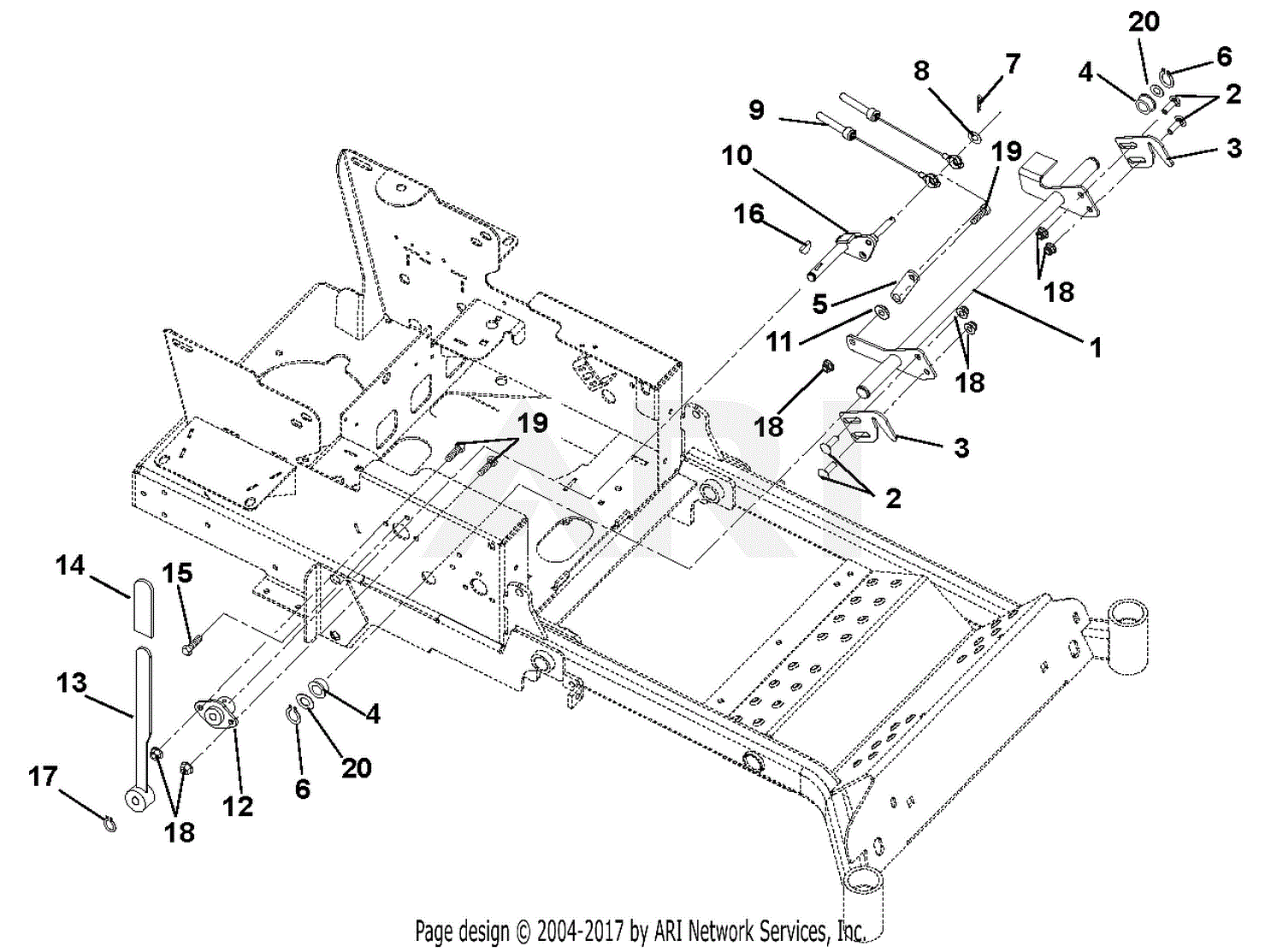 Ariens 991087 (000101 - 009999) Max Zoom 60 Parts Diagram for Brakes ...