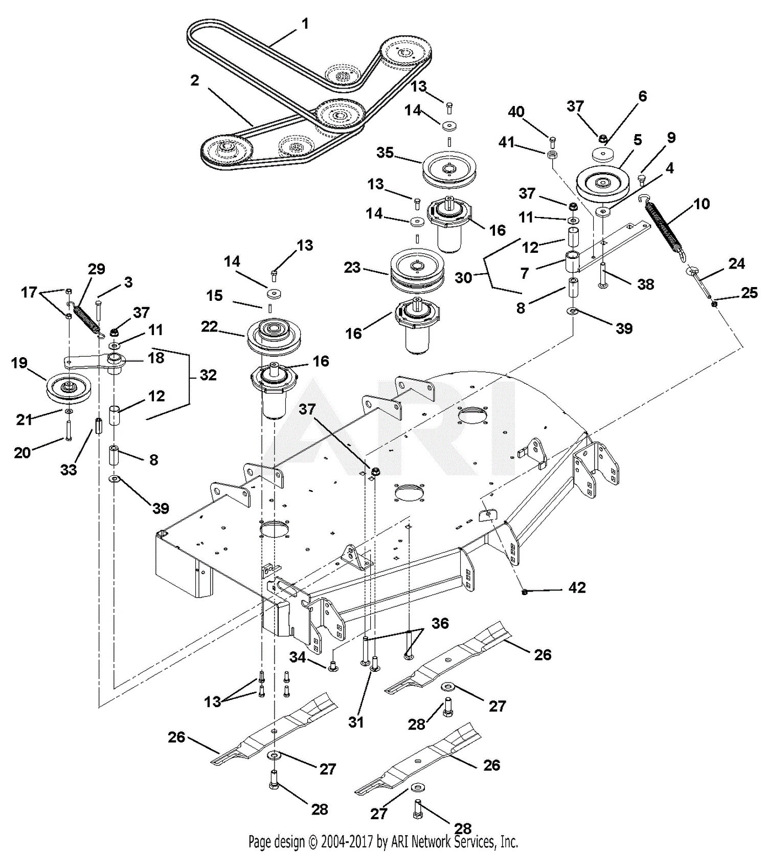 Ariens 991085 (010000 - 019999) Max Zoom 48 Parts Diagram for Belts ...