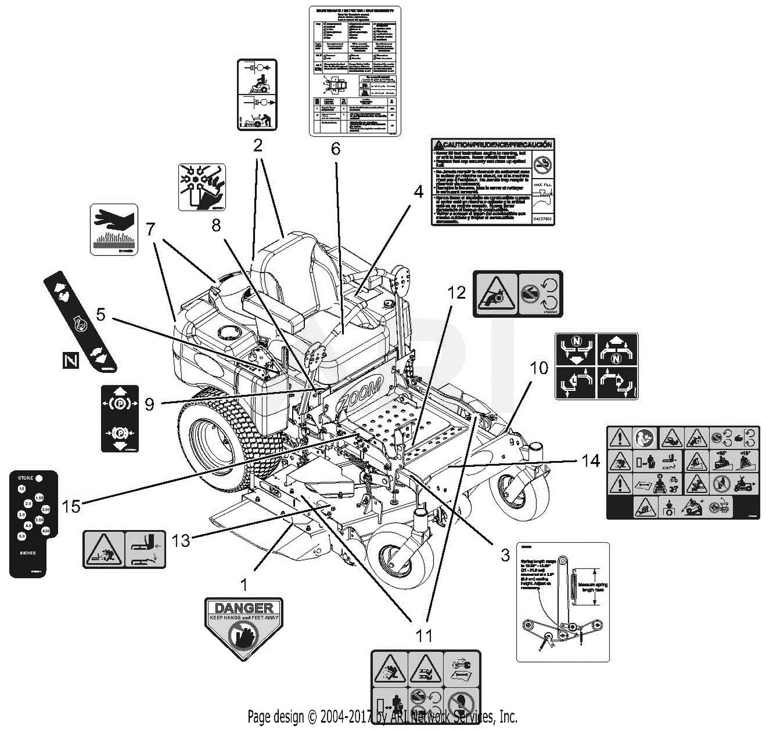 Ariens 991087 (060000 - ) Max Zoom 60 Parts Diagram for Decals - Safety