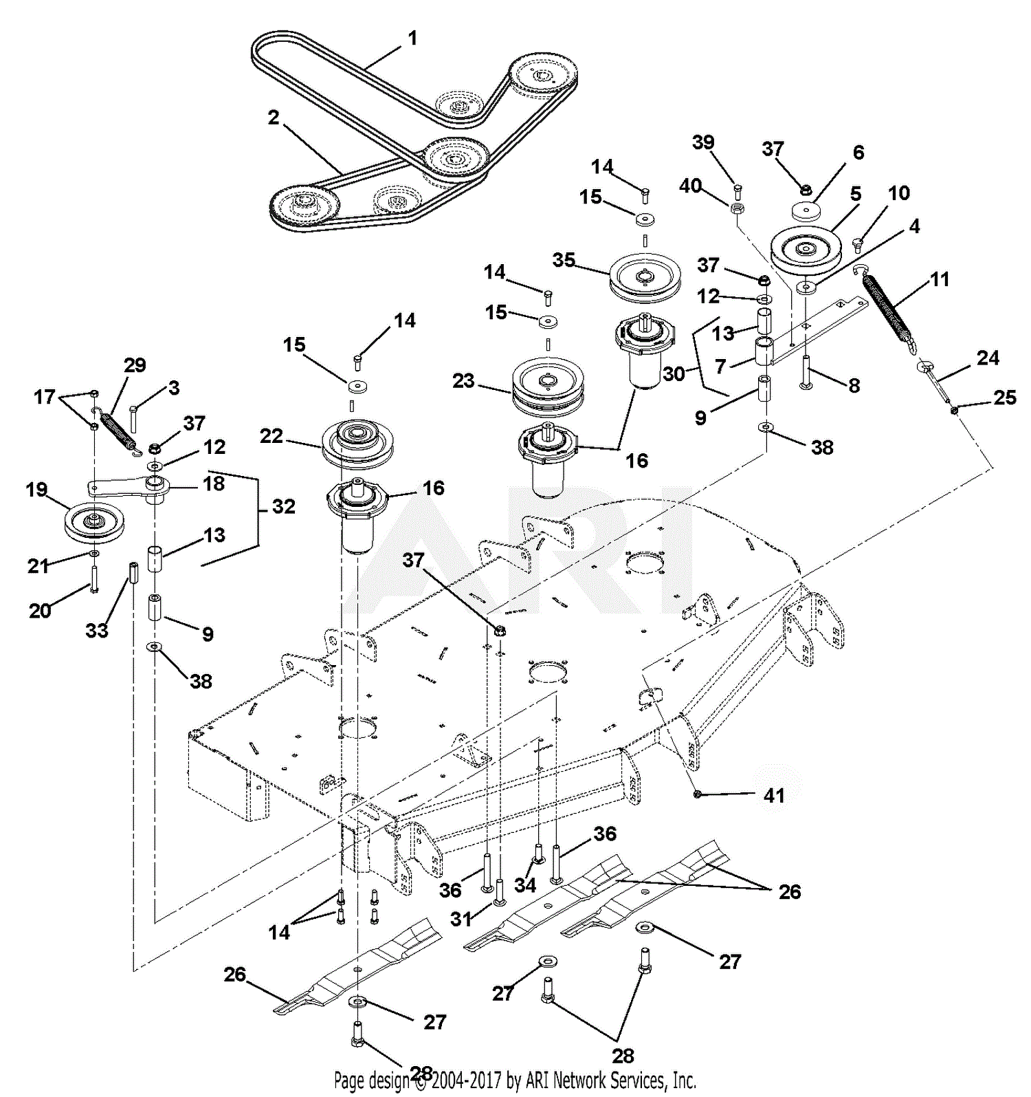 Ariens 991087 (000101 - 009999) Max Zoom 60 Parts Diagram for Belt