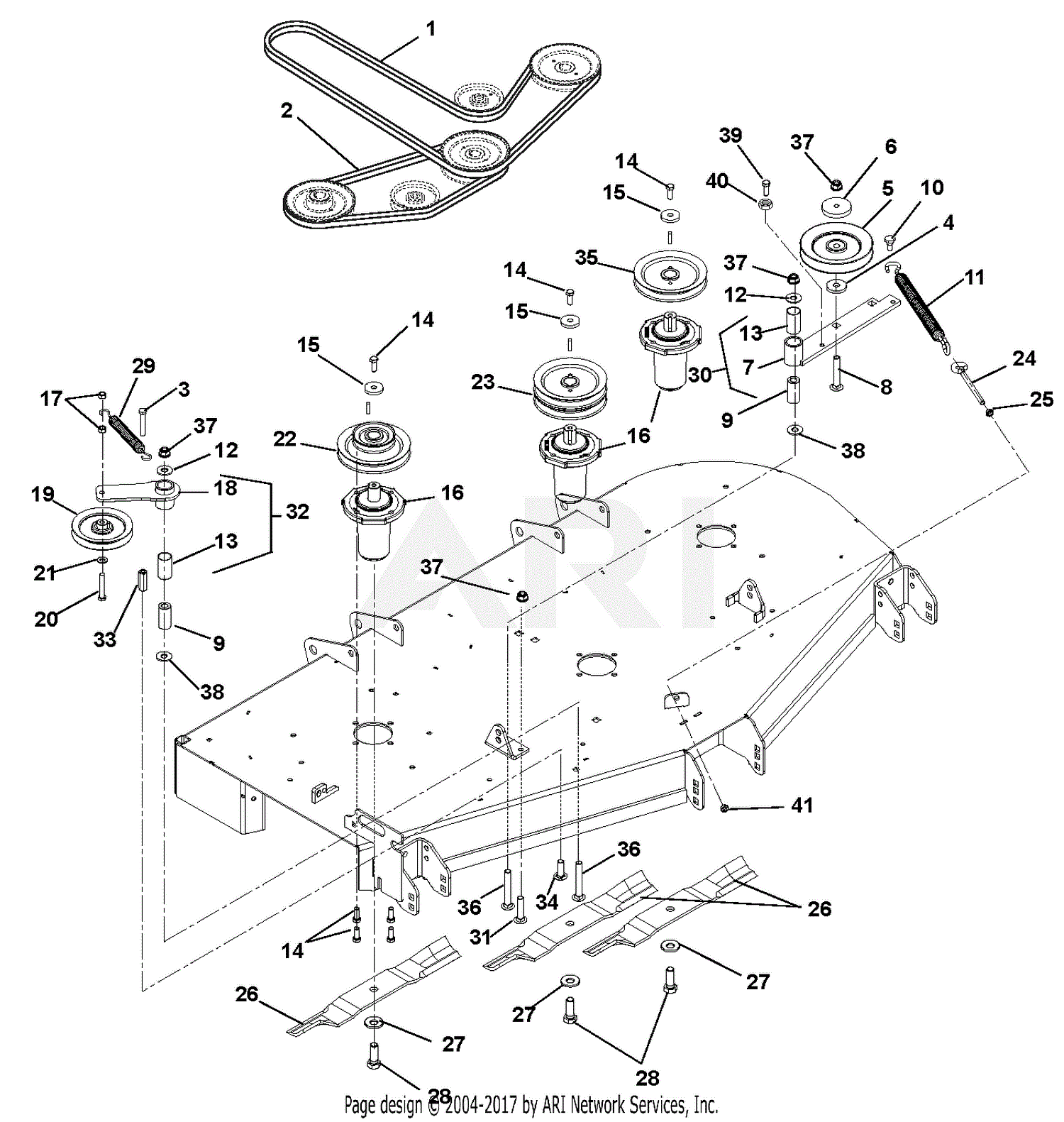 Ariens 991086 (010000 - 019999) Max Zoom 52 Parts Diagram for Belts