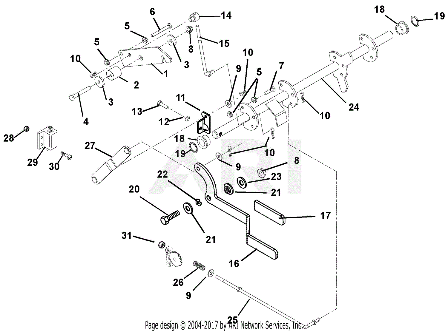 Ariens 915103 (000101 - ) Zoom 1840 Parts Diagram for Parking Brake