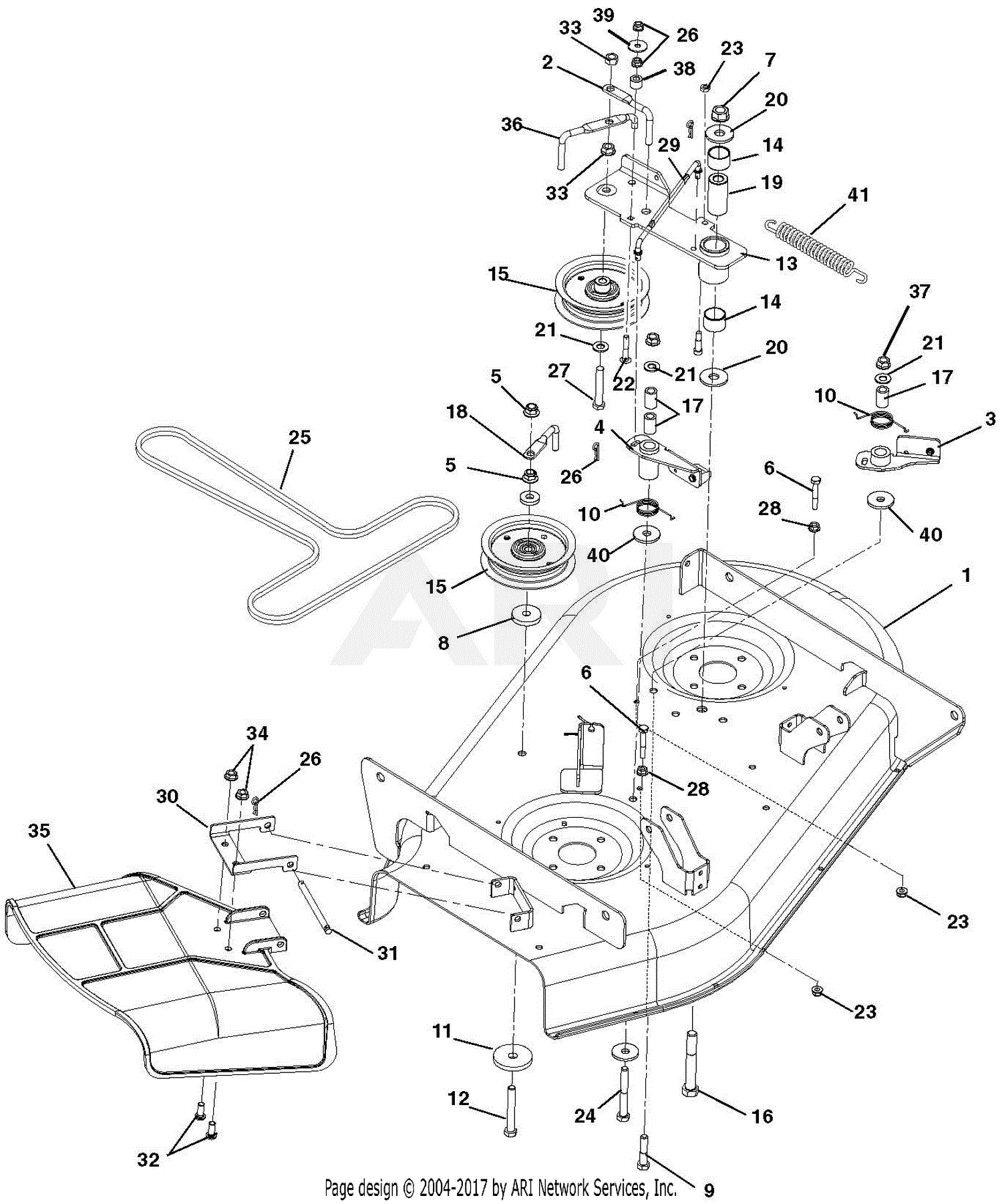 Ariens 915131 (000101 - 009999) 1334 Zoom Parts Diagram for Mower Deck ...