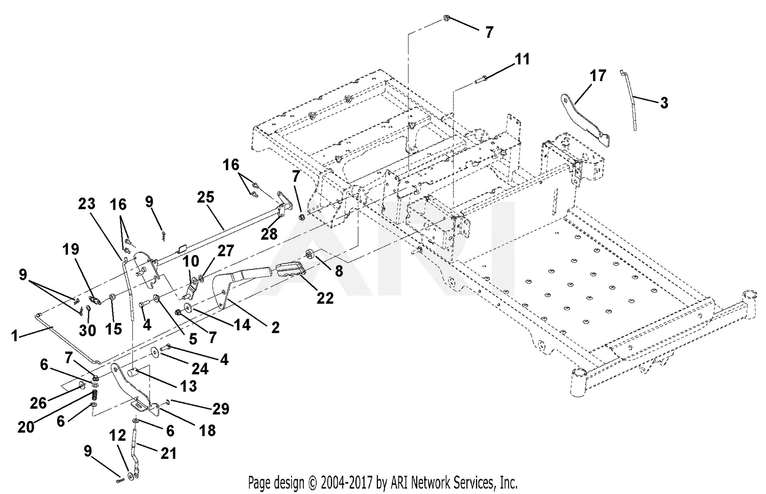 Ariens 915157 (035000 ) Zoom 34 Parts Diagram for Parking Brake