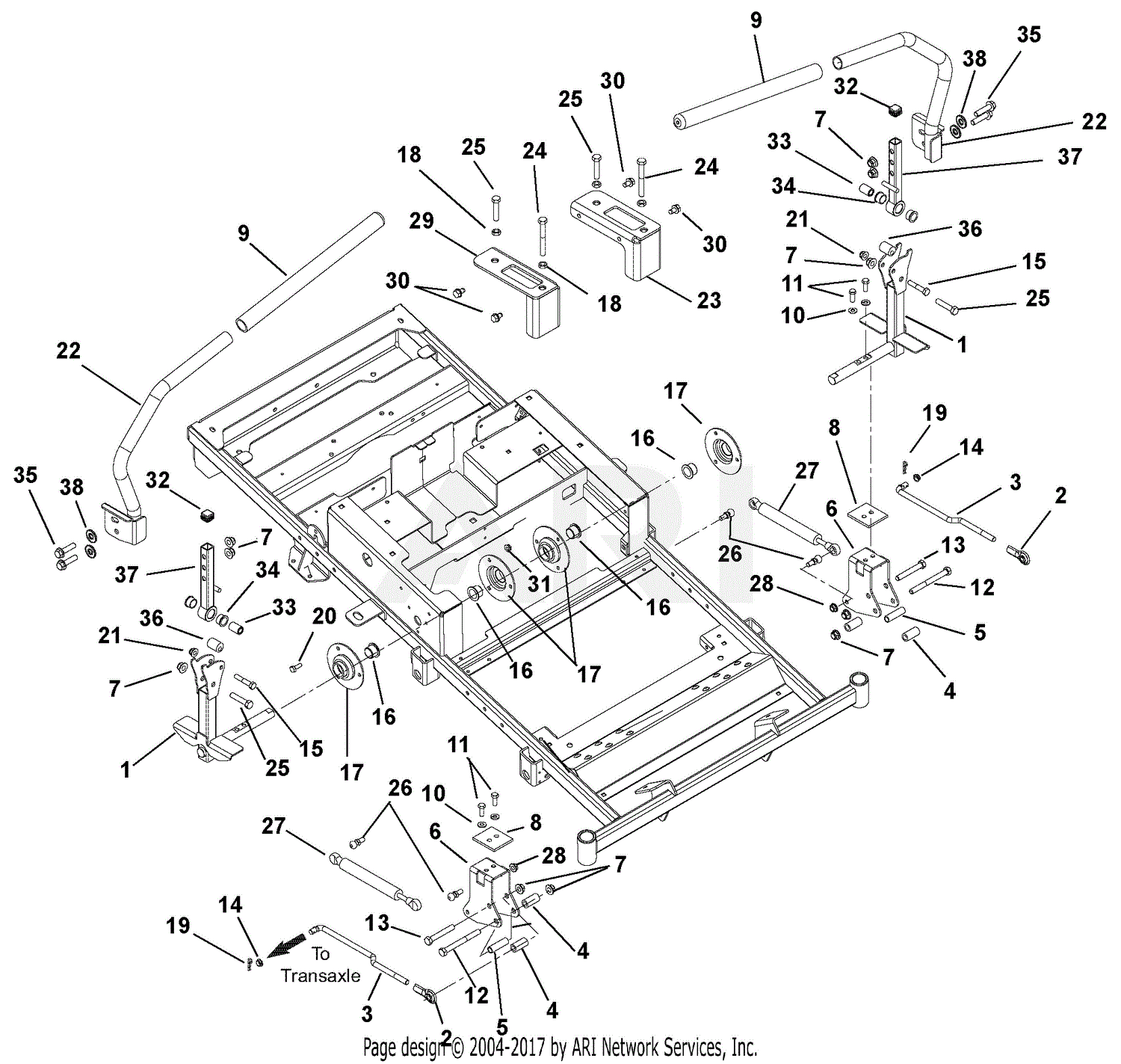 Ariens 915165 (045000 - ) Zoom XL 48 Parts Diagram for Steering Controls