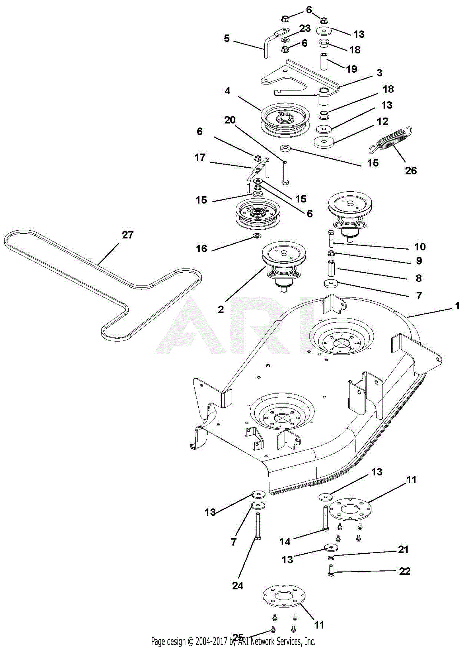 Ariens 915189 (056000 - ) Zoom 34 Parts Diagram For Mower Deck, Belt 