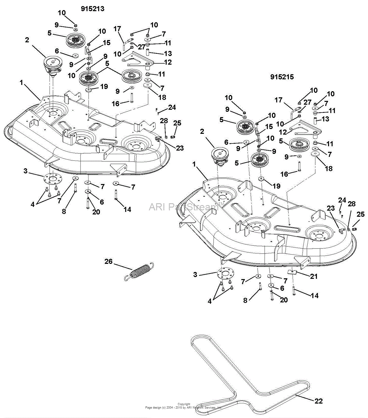 Craftsman mower deck belt diagram