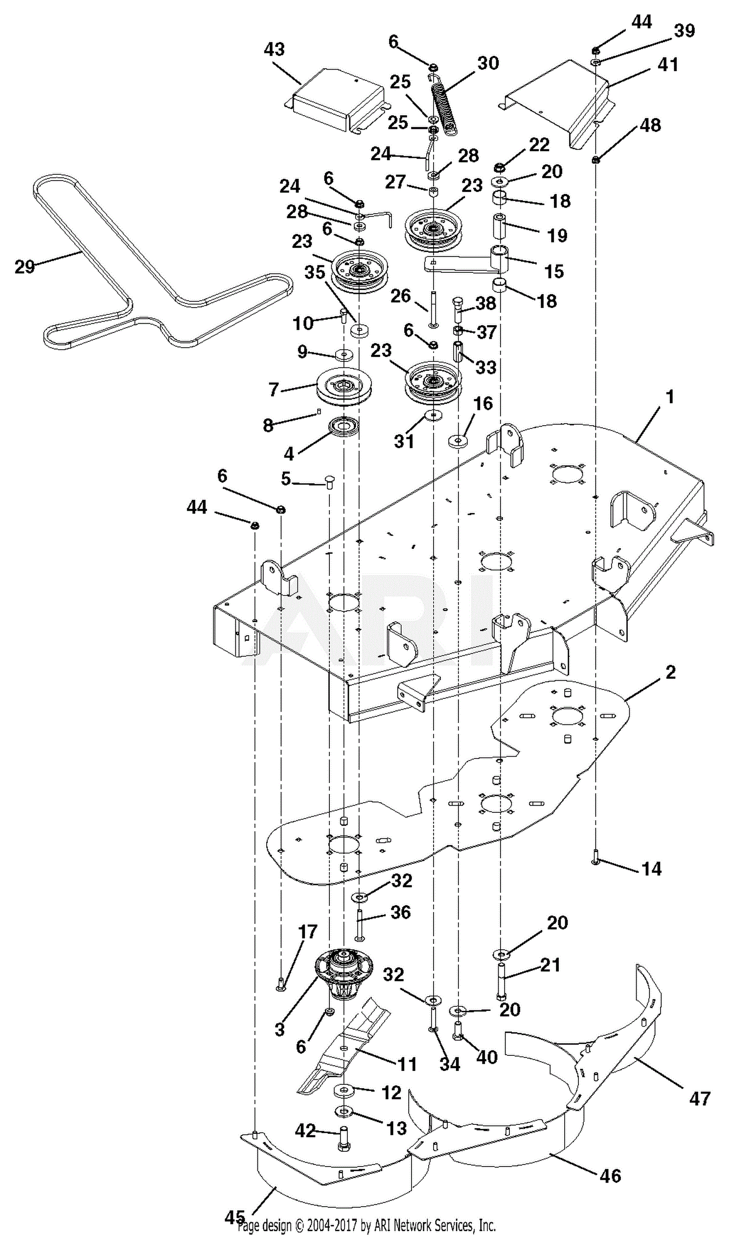 Ariens 915321 (020000 - 020999) Zoom XL CE Parts Diagram for 42