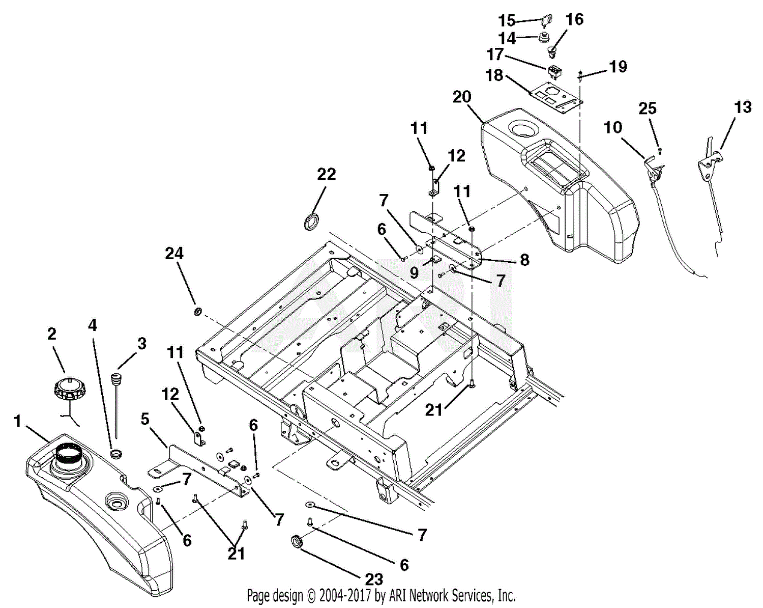 Ariens 915321 (020000 - 020999) Zoom XL CE Parts Diagram for Fuel Tank