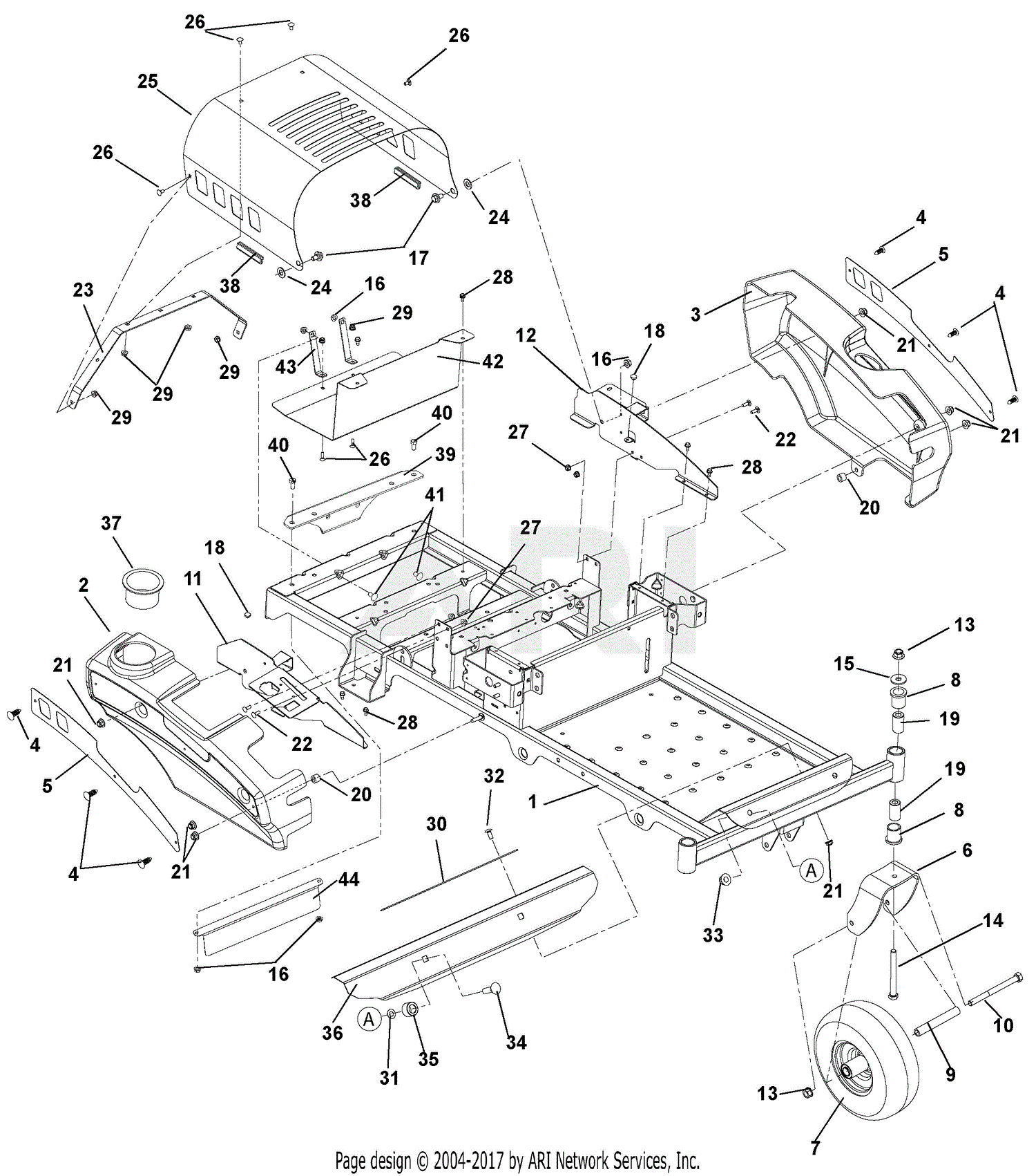 Ariens 915322 (035000 - 044999) Zoom 34 CE Parts Diagram for Frame ...