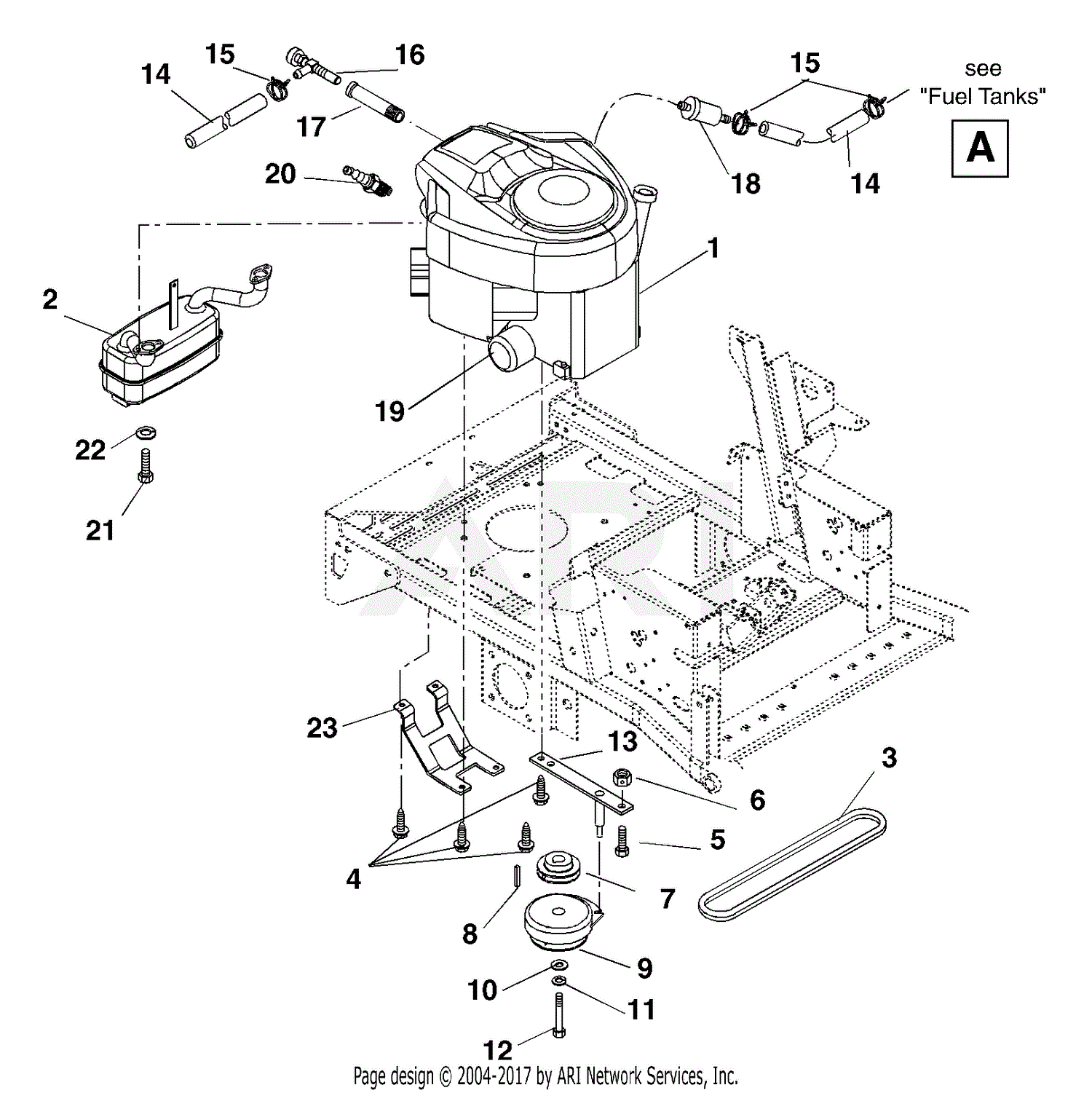 Ariens 992040 (031000 - ) Zoom 2250, 22hp B&S, 50" Deck Parts Diagram