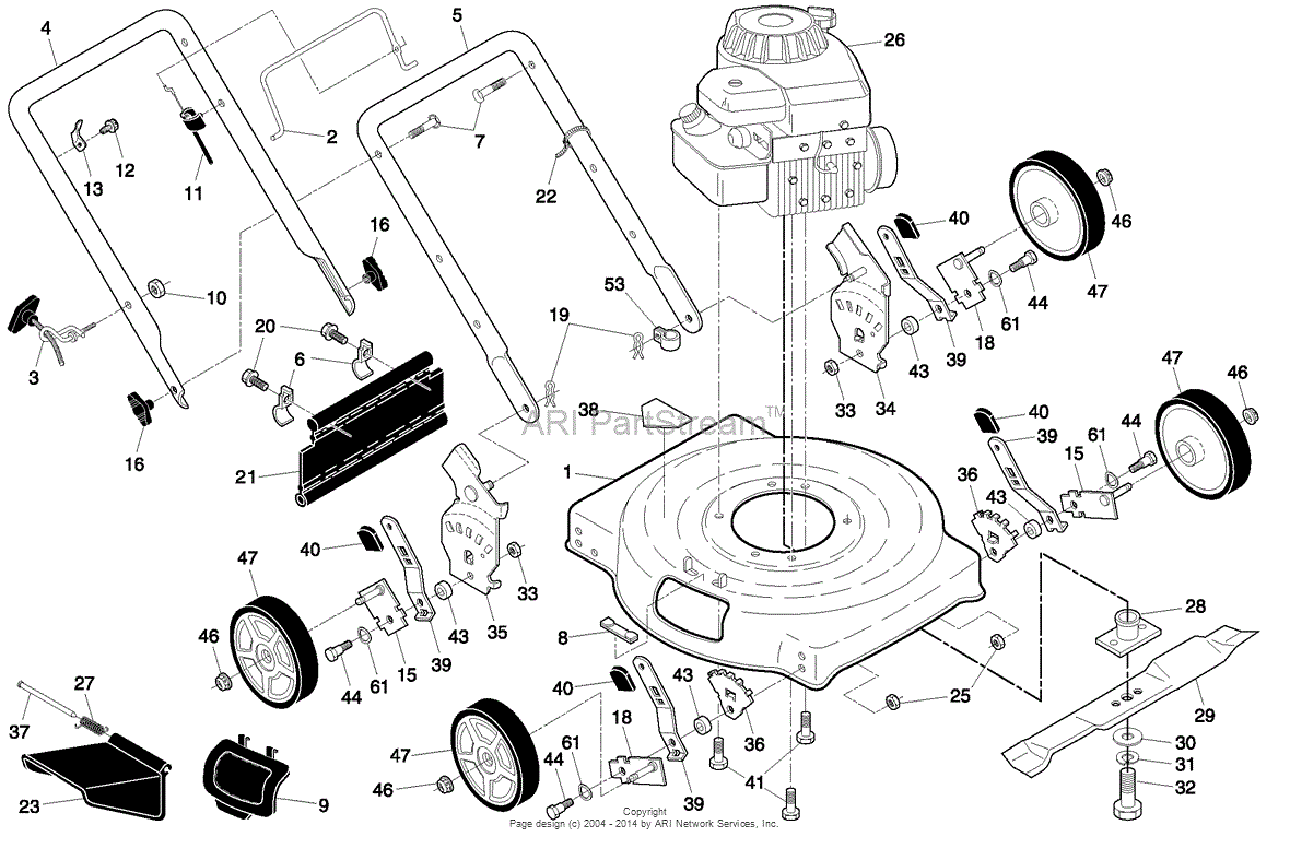 AYP/Electrolux ROTARY LAWN MOWER, 96114000313 (2007-04) Parts Diagram ...