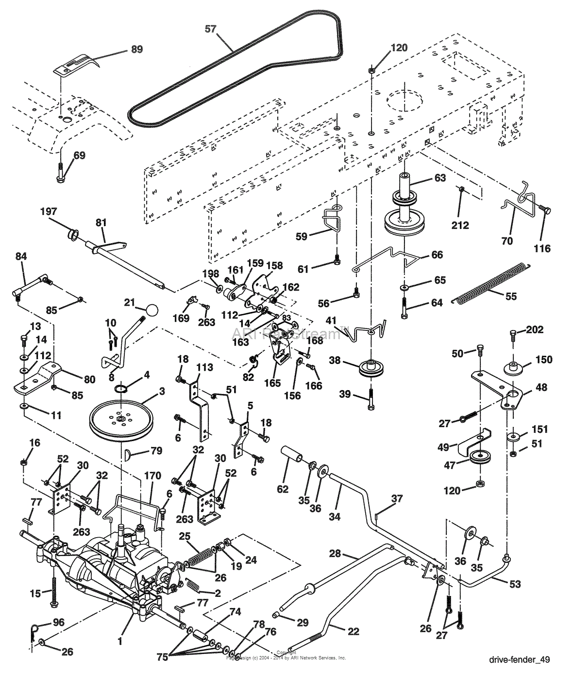 AYP/Electrolux HD13538, 96016000100 (2004-11) Parts Diagram for Drive