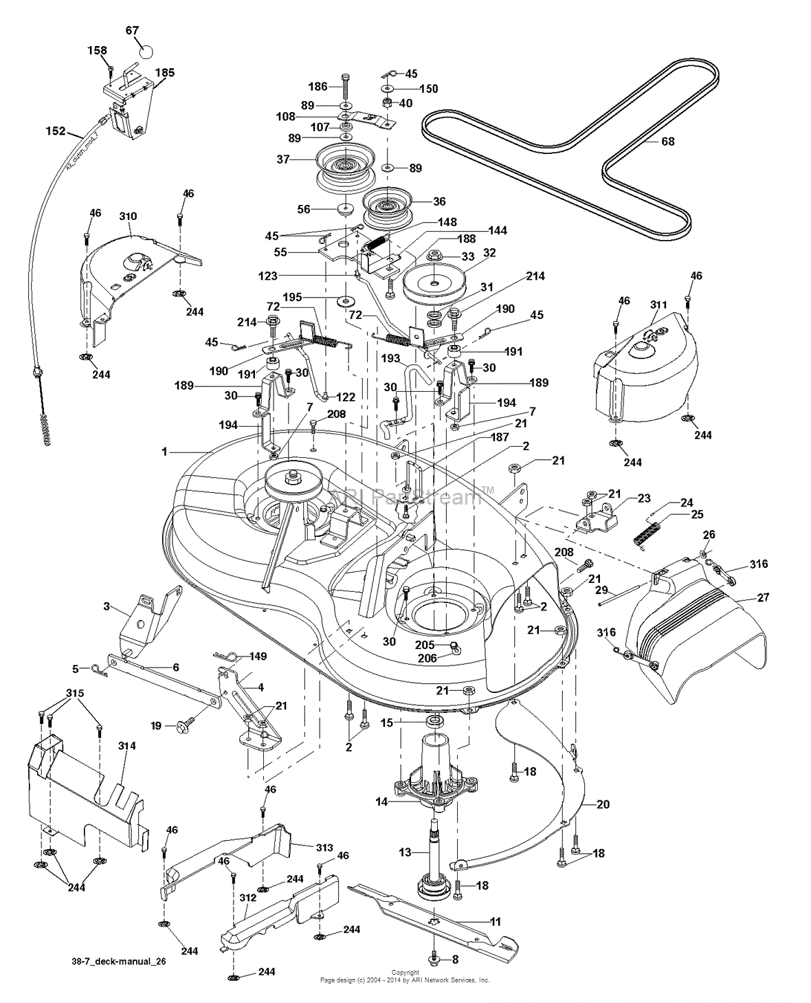 AYP/Electrolux LT2114 - 96011029303 (2012-08) Parts Diagram for MOWER ...