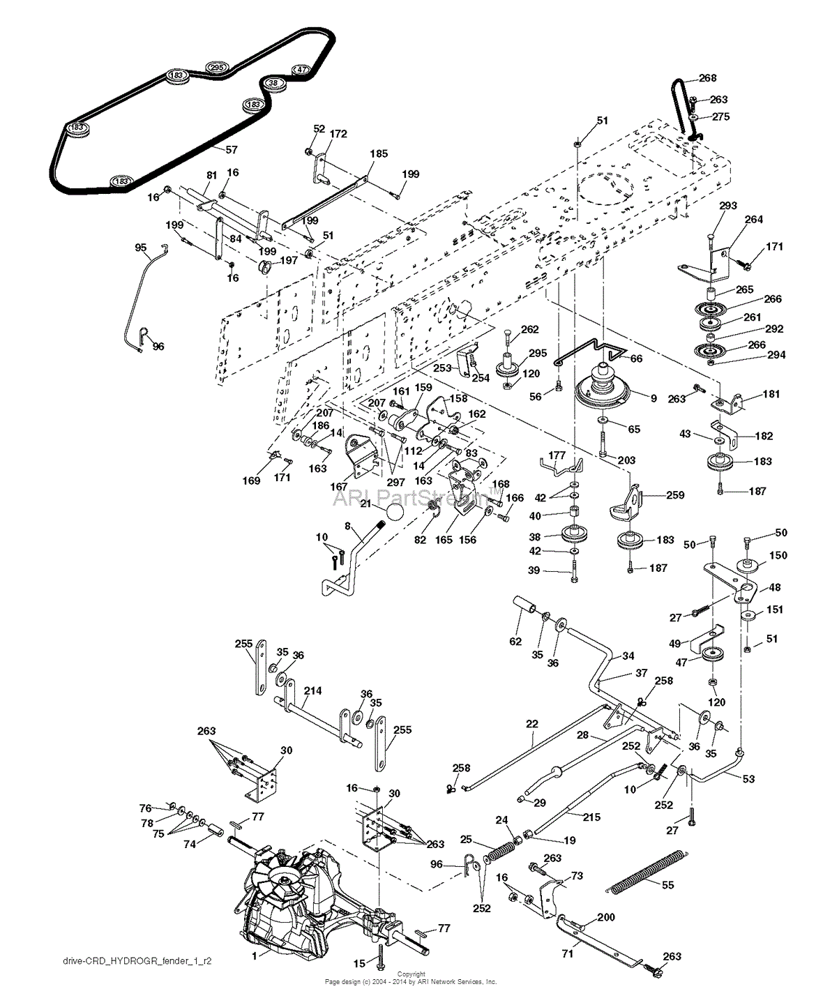 AYP/Electrolux P185107HRB - 96061017707 (2011-08) Parts Diagram for DRIVE