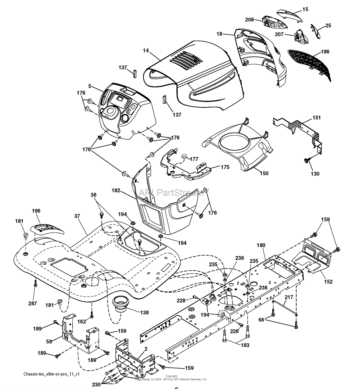 AYP/Electrolux PB19542LT, 96042003402 (2008-04) Parts Diagram for Chassis