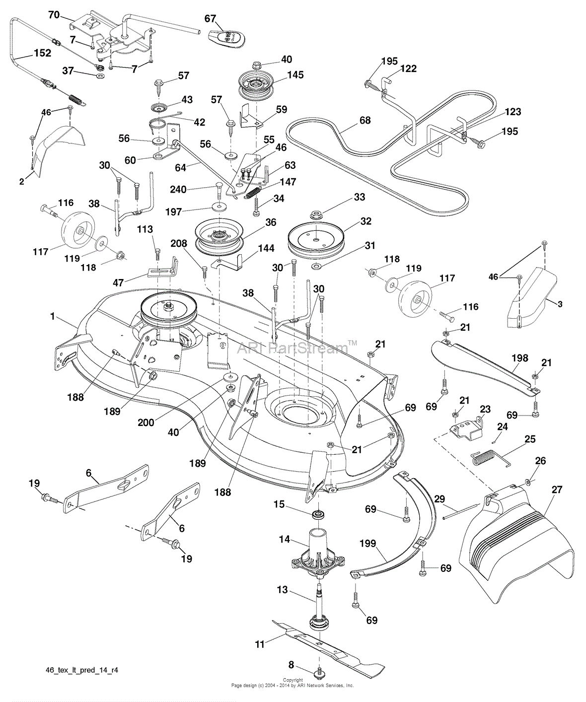 AYP/Electrolux PB19546LT (2009-12) Parts Diagram for Mower Deck