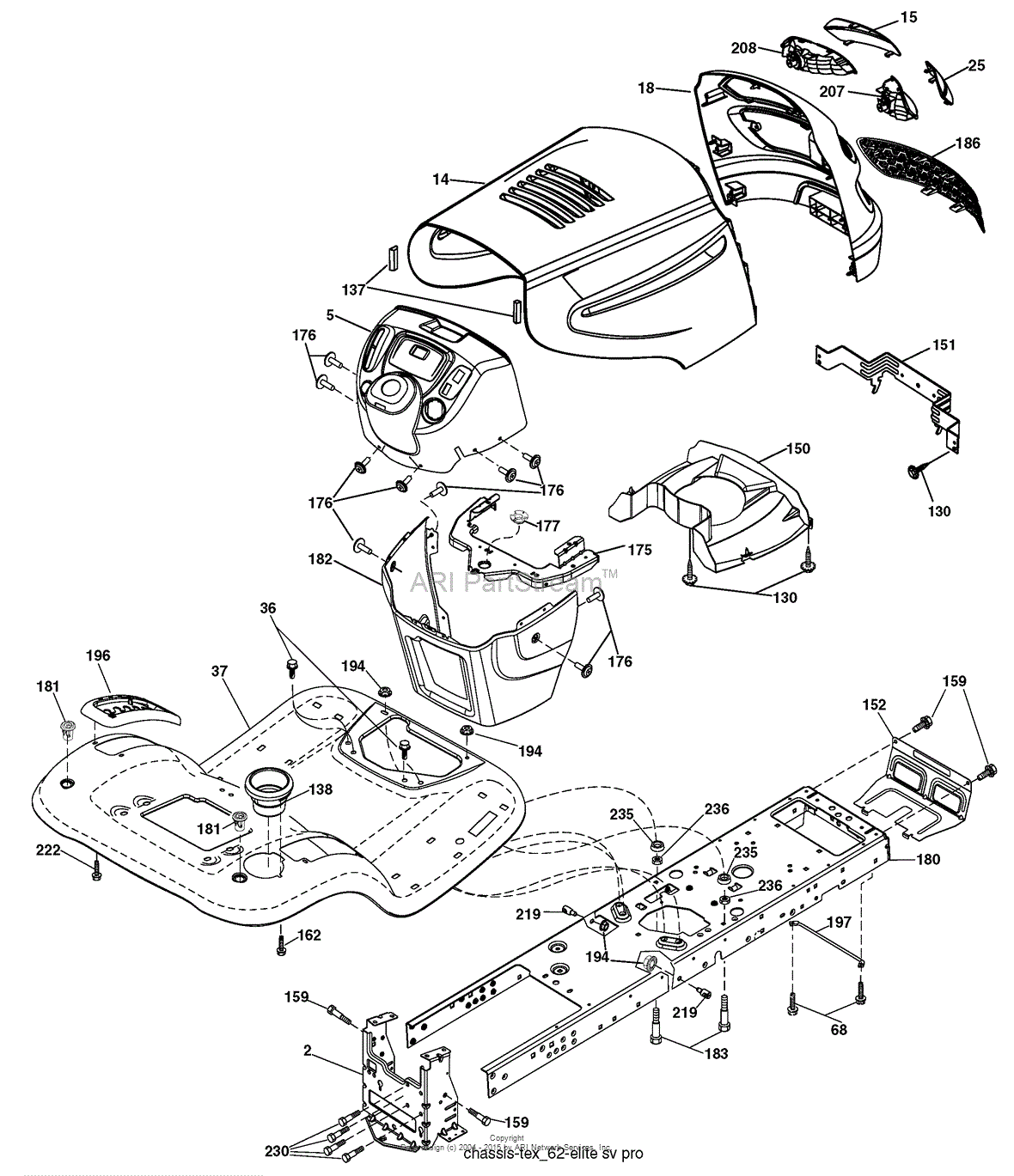 AYP/Electrolux PB19546LT, 96042003501 (2008-02) Parts Diagram for Chassis