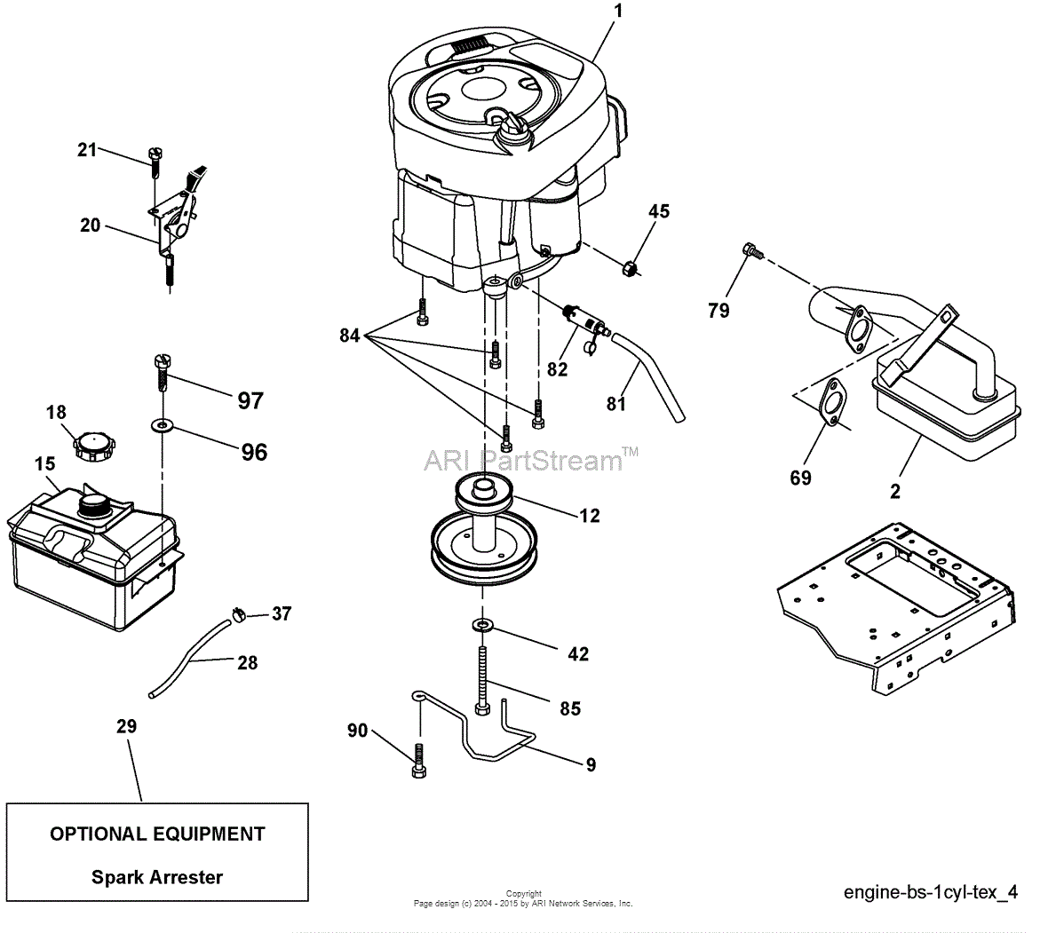 AYP/Electrolux PB19546LT, 96042003503 (2008-04) Parts Diagram for Engine