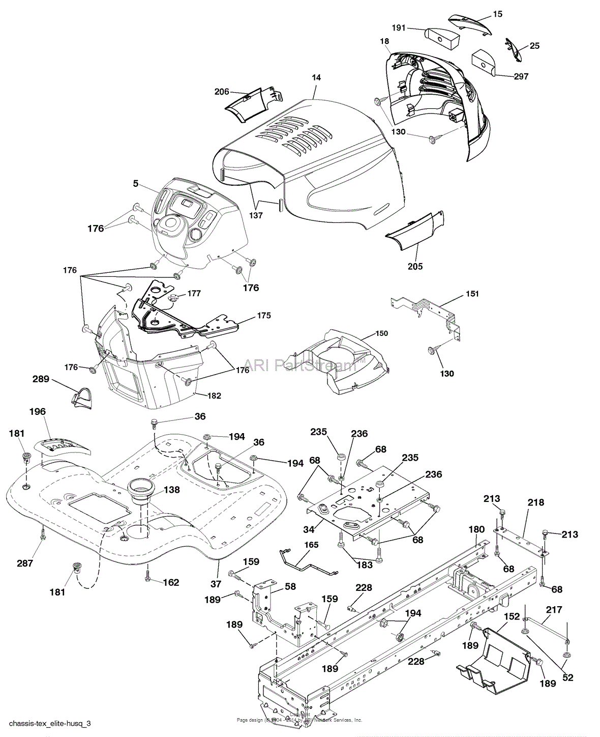 AYP/Electrolux PB2042YT, 96042011200 (2010-01) Parts Diagram for Chassis