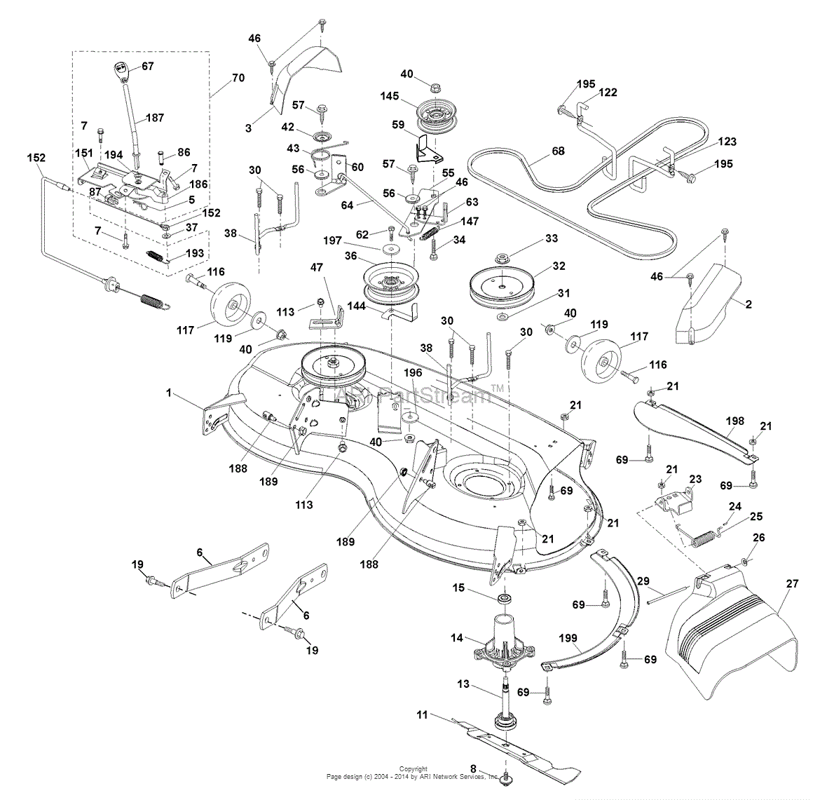 AYP/Electrolux PB20H46YT, 96042003700 (2007-10) Parts Diagram for Mower ...