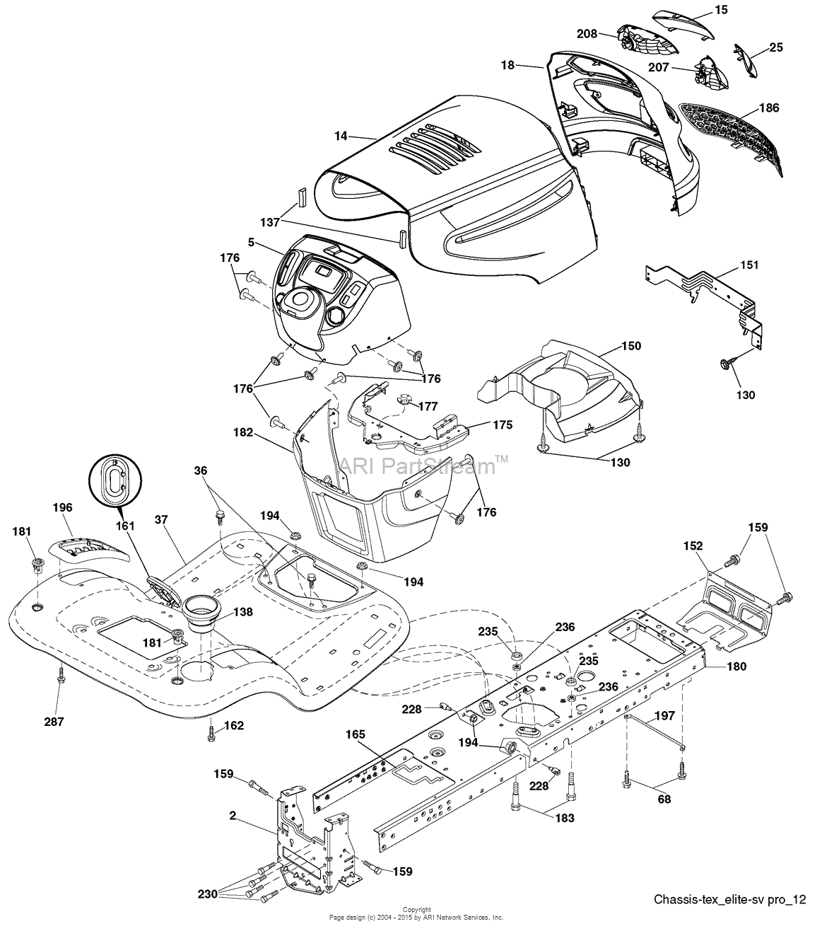 AYP/Electrolux PB22H46YT, 96042003801 (2008-01) Parts Diagram for Chassis