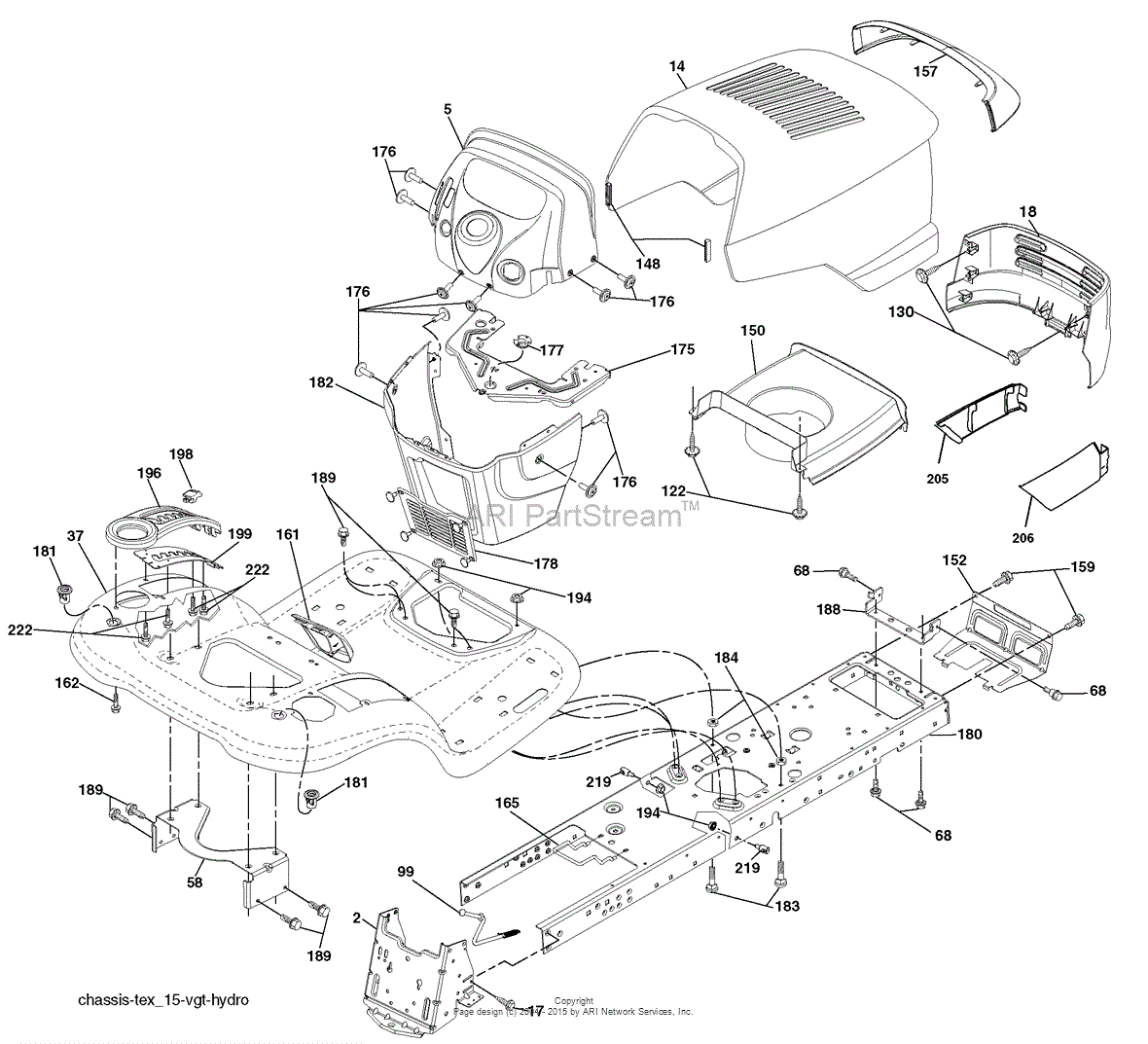 AYP/Electrolux PBGT26H54 (2006-01) Parts Diagram for Chassis