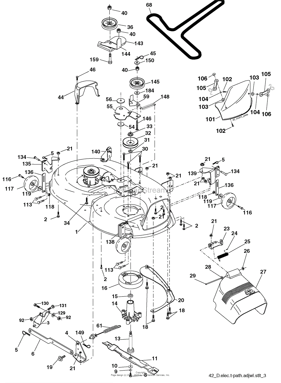 AYP/Electrolux PD24PH42ST (2006-01) Parts Diagram for Mower Deck